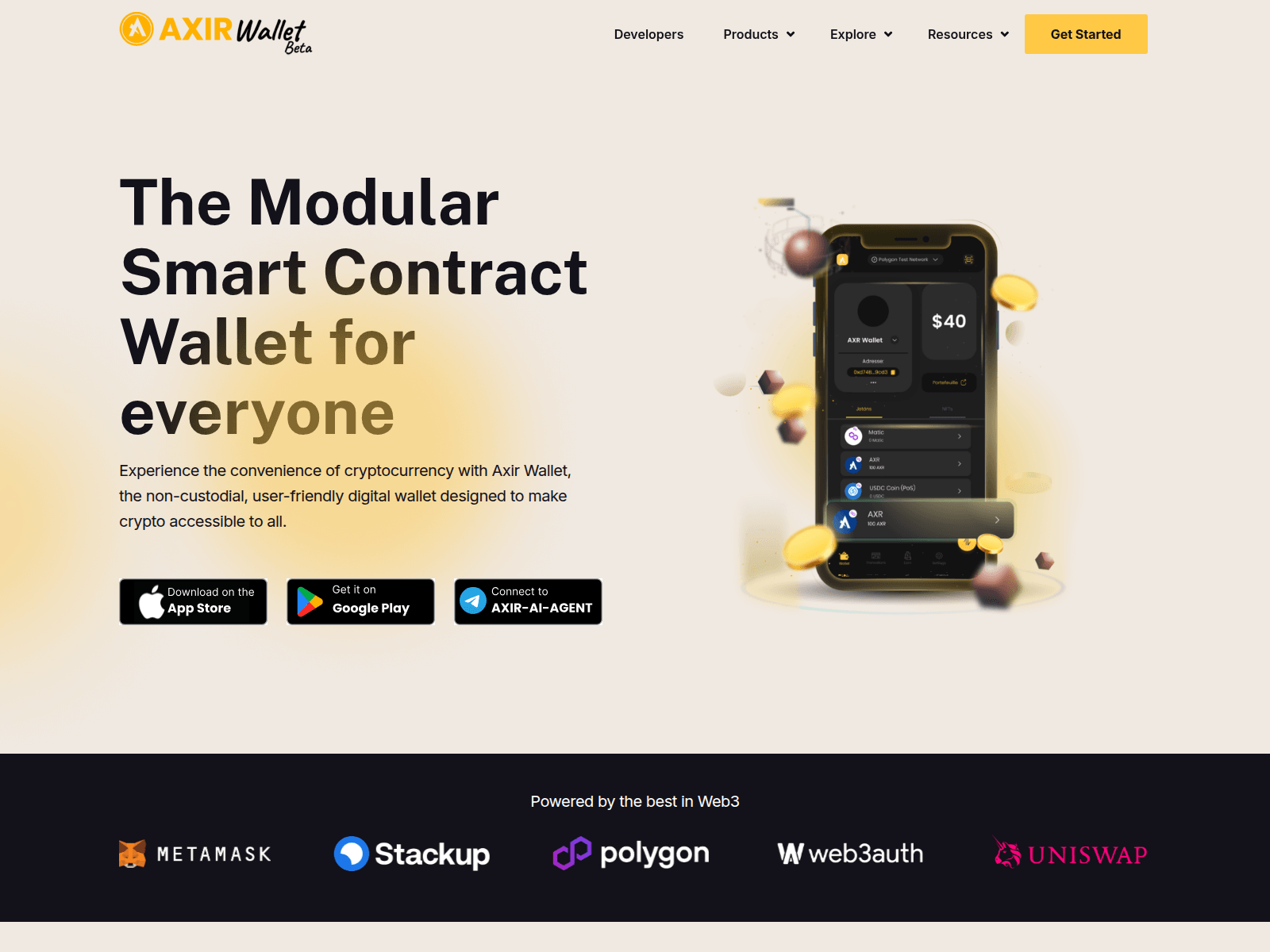Screenshot of axirwallet.com