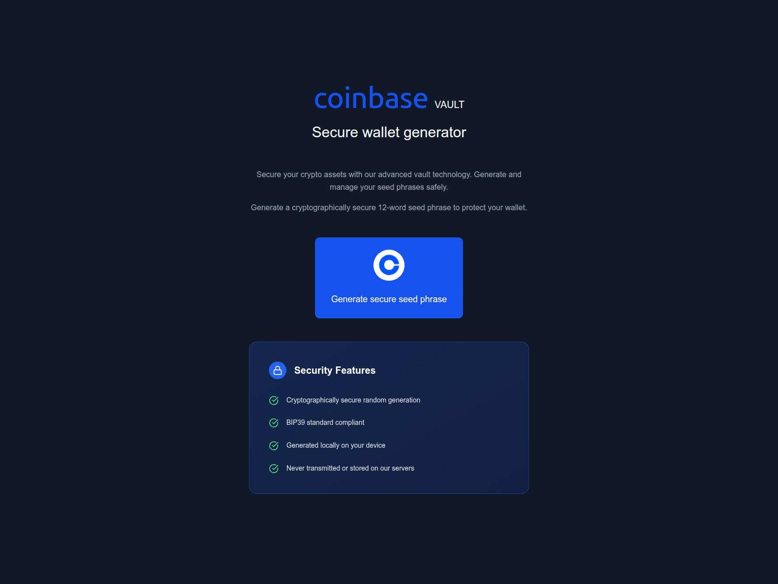Screenshot of access-vault-coinbase.com