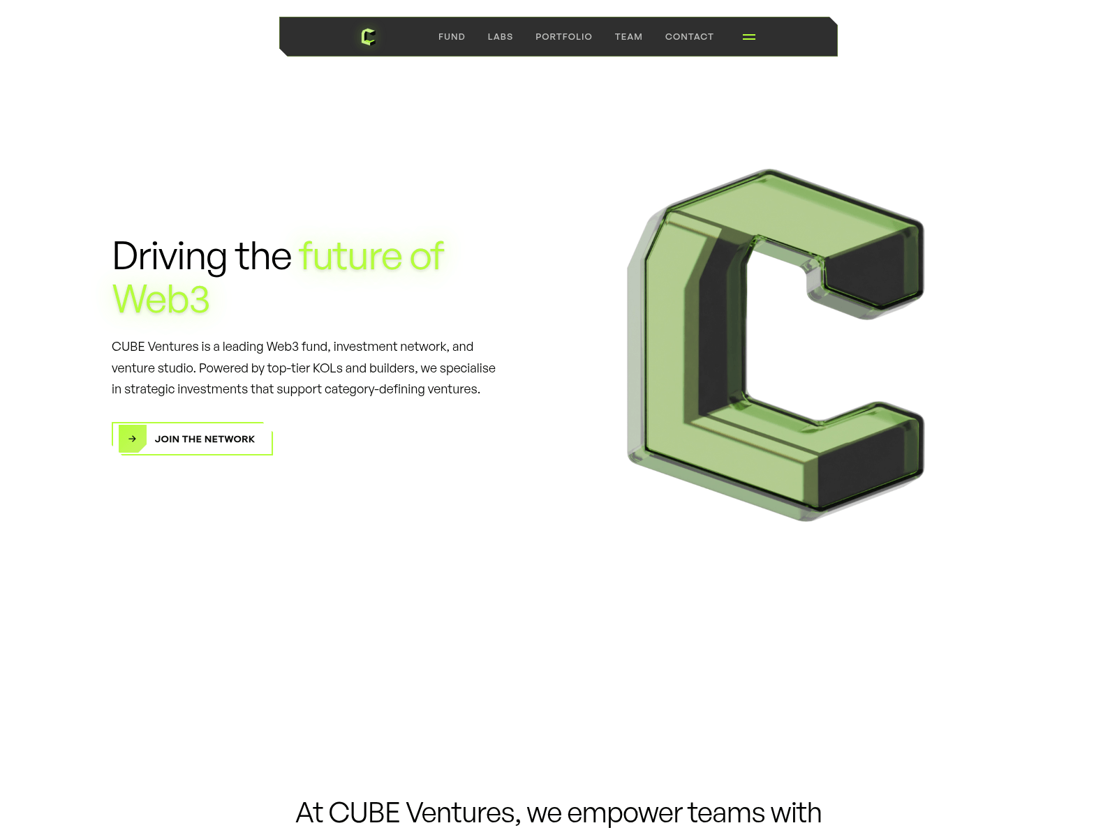 Screenshot of cube-ventures.org