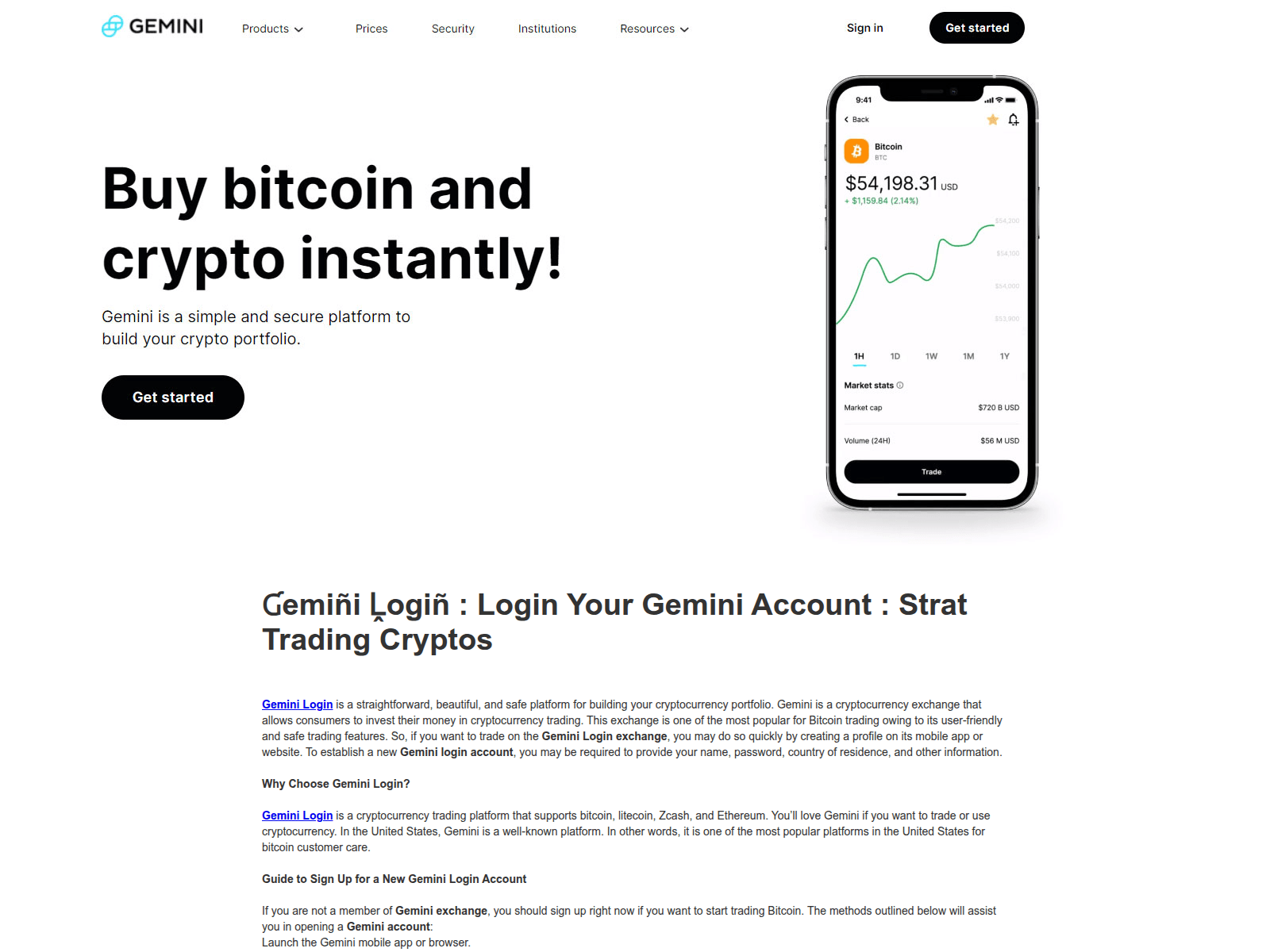 Screenshot of geminiinfologin.webflow.io