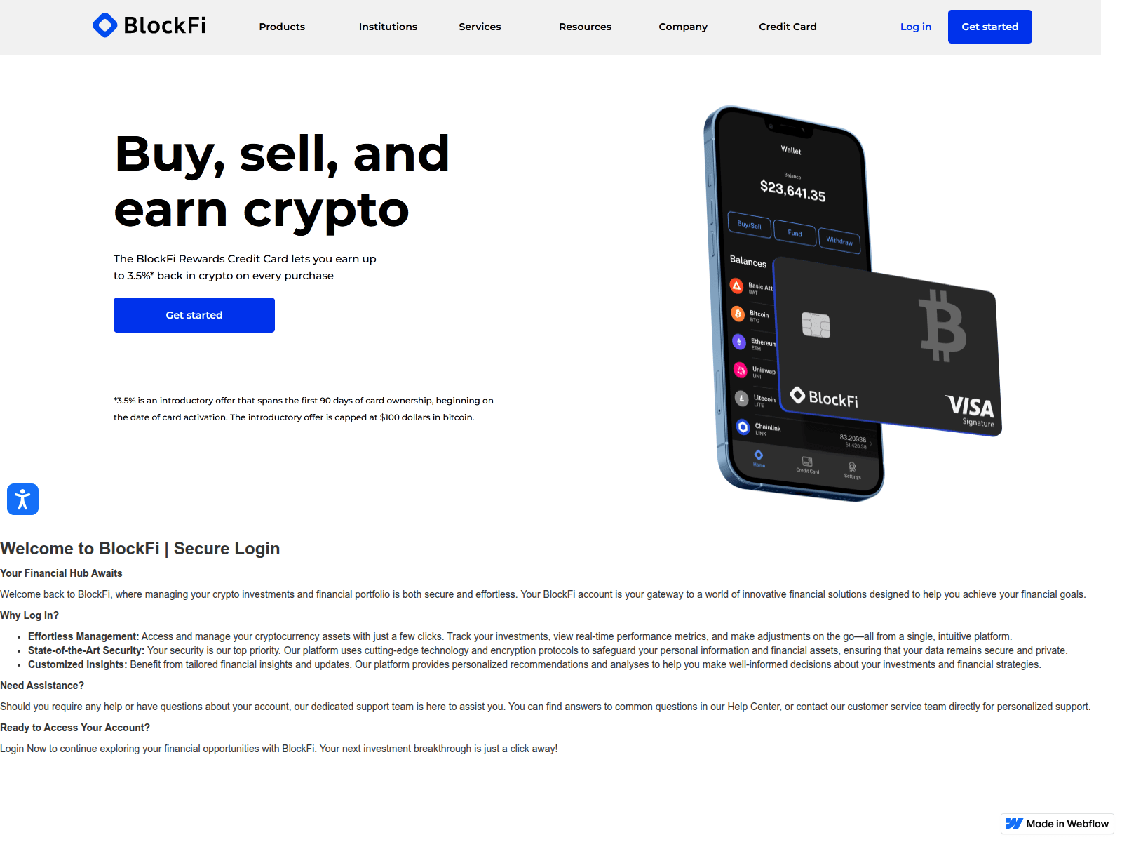 Screenshot of homepege--blackfi--login--usa.webflow.io