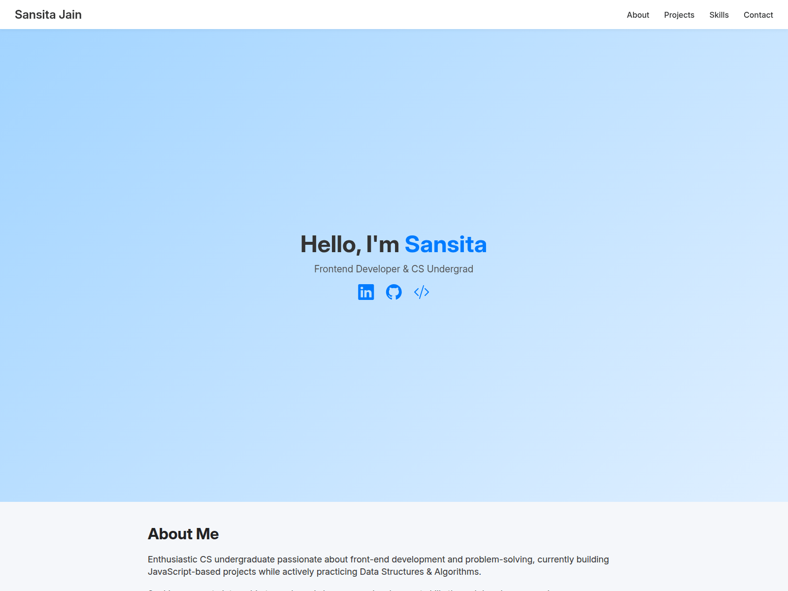 Screenshot of sansita0704.github.io