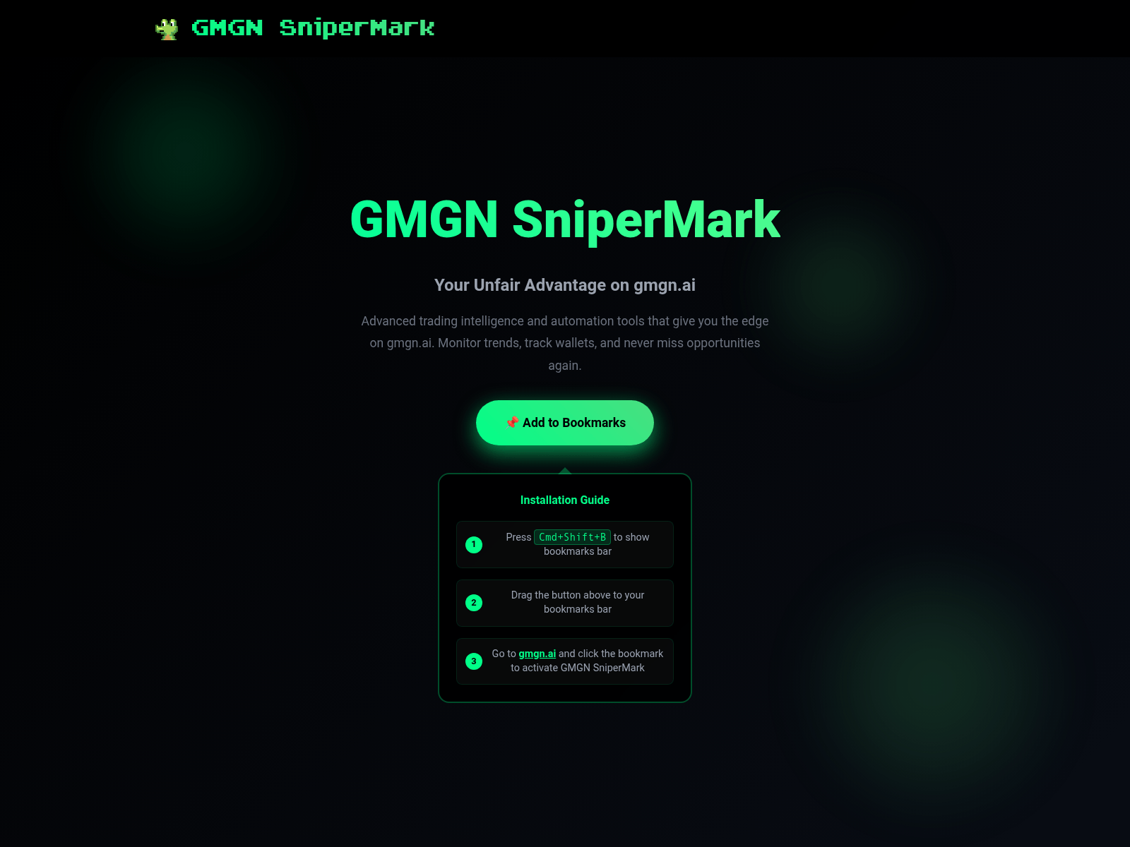 Screenshot of gmgn-sniper.guru