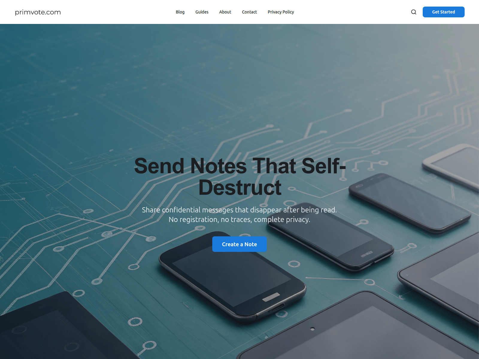 Screenshot of primvote.com