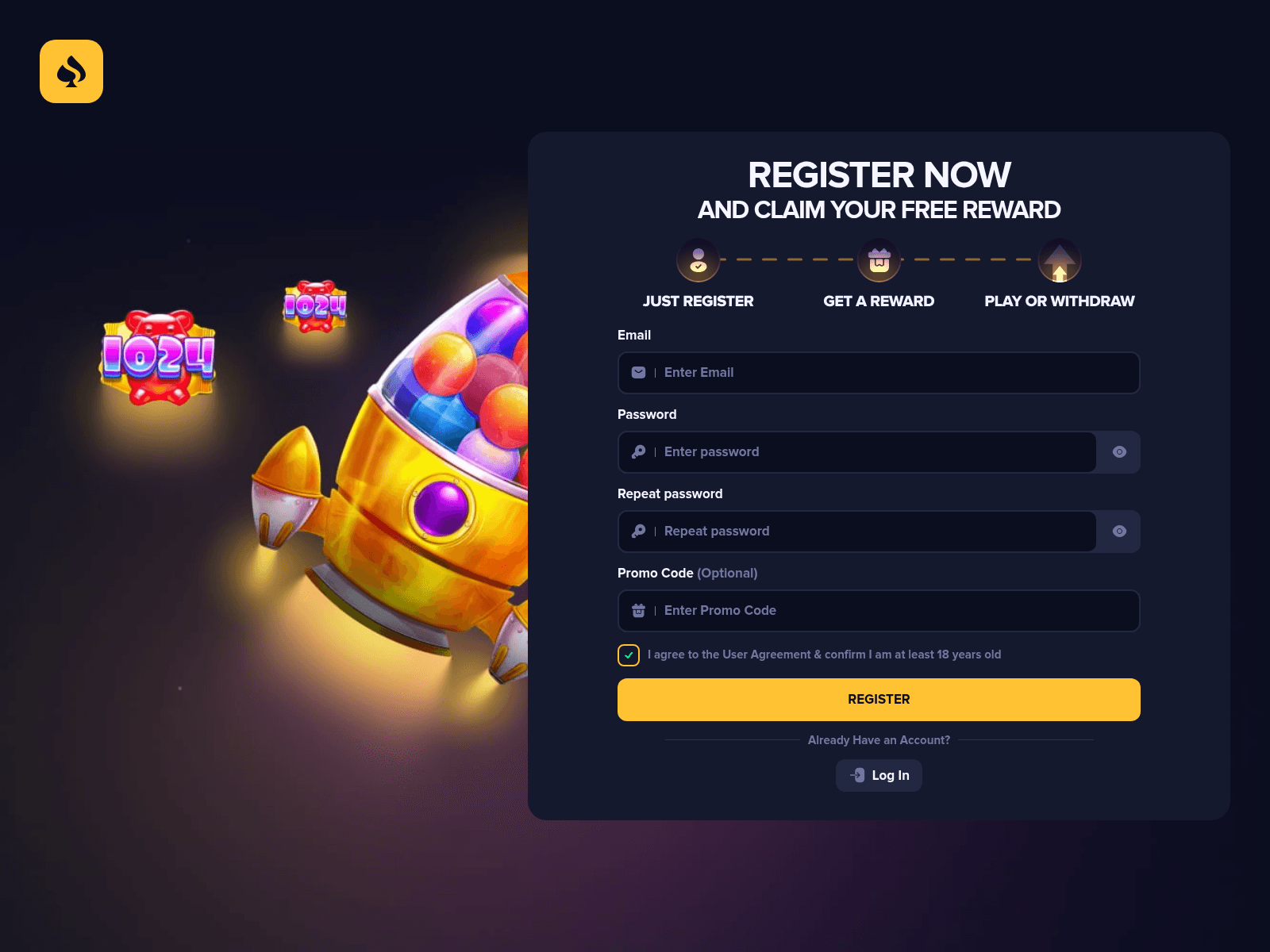 Screenshot of bigspins.bet