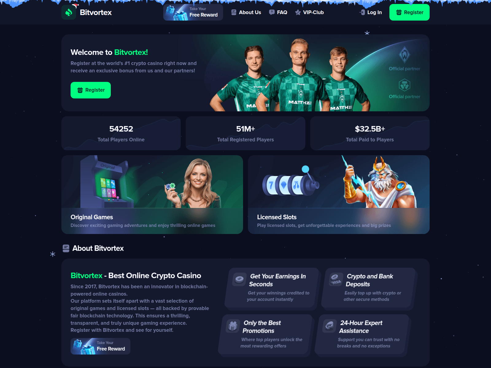 Screenshot of bitvortex.cc