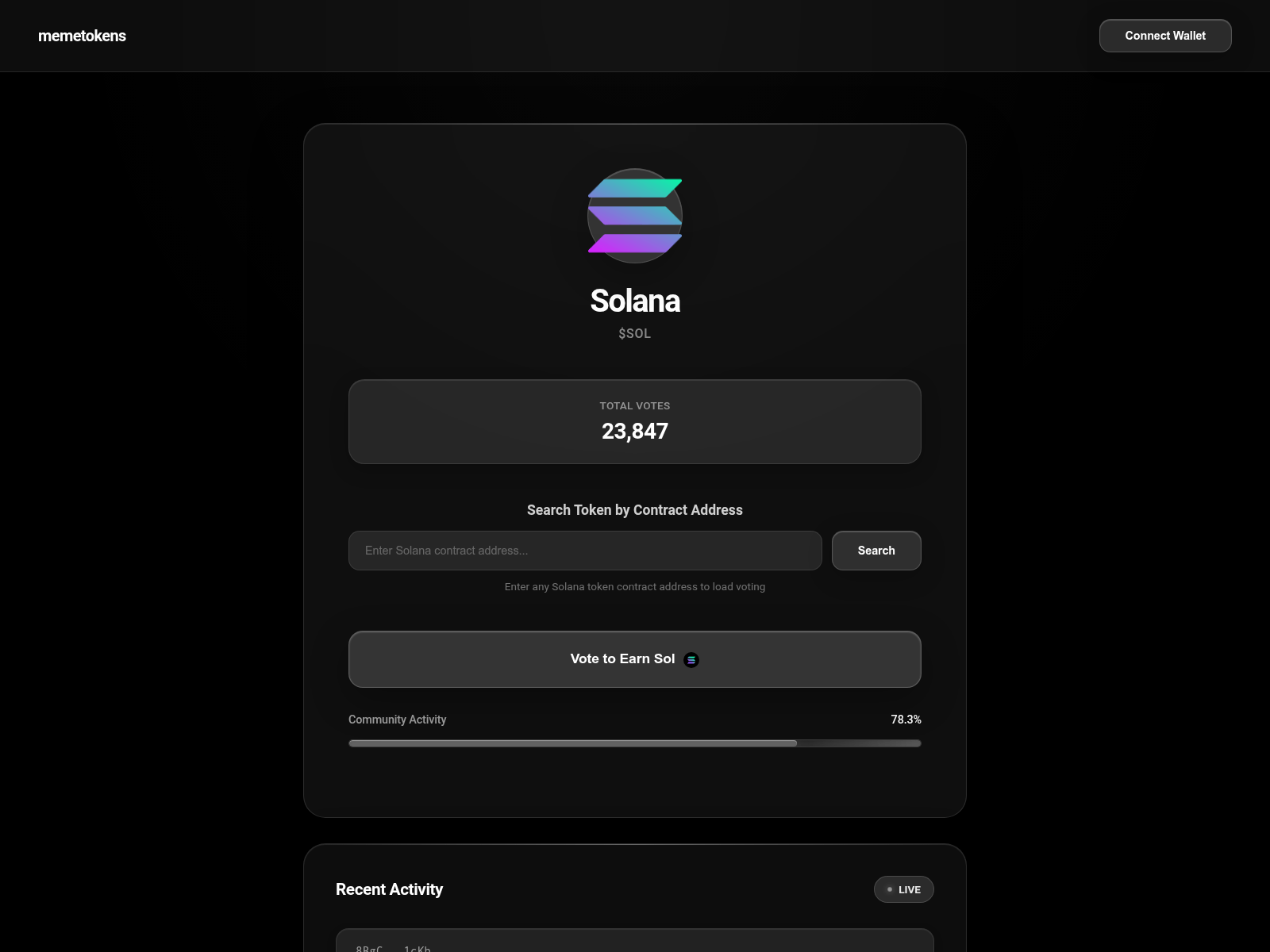 Screenshot of vote4tokens.xyz
