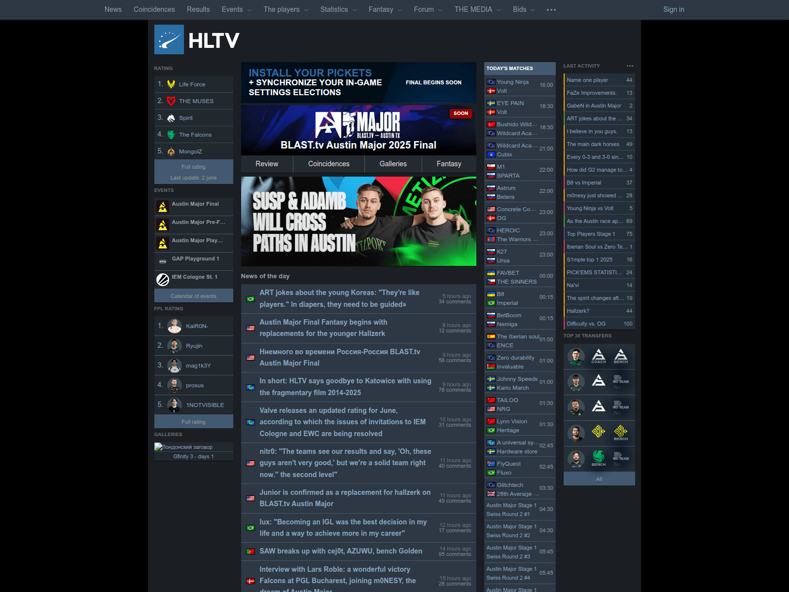 Screenshot of www.hltvorg.com