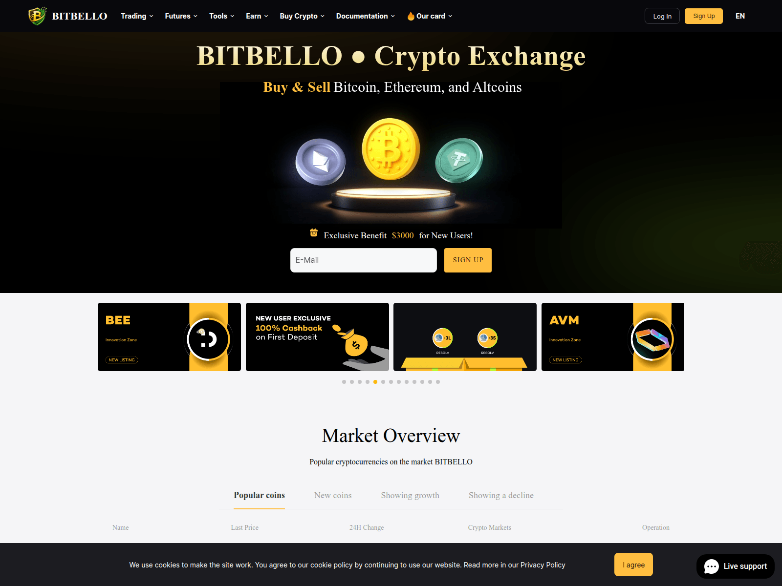 Screenshot of bitbello.com