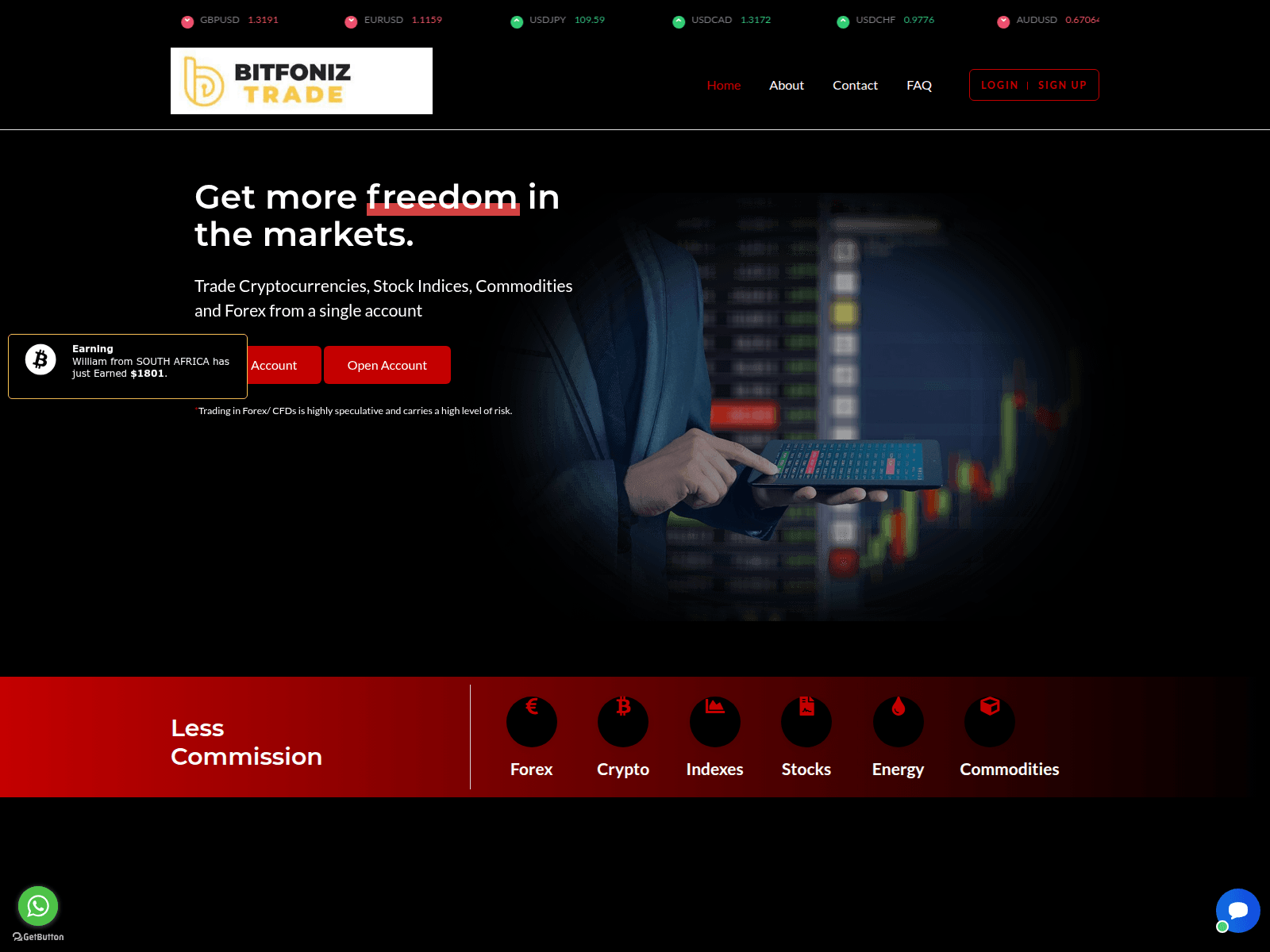 Screenshot of bitzfoinz.com