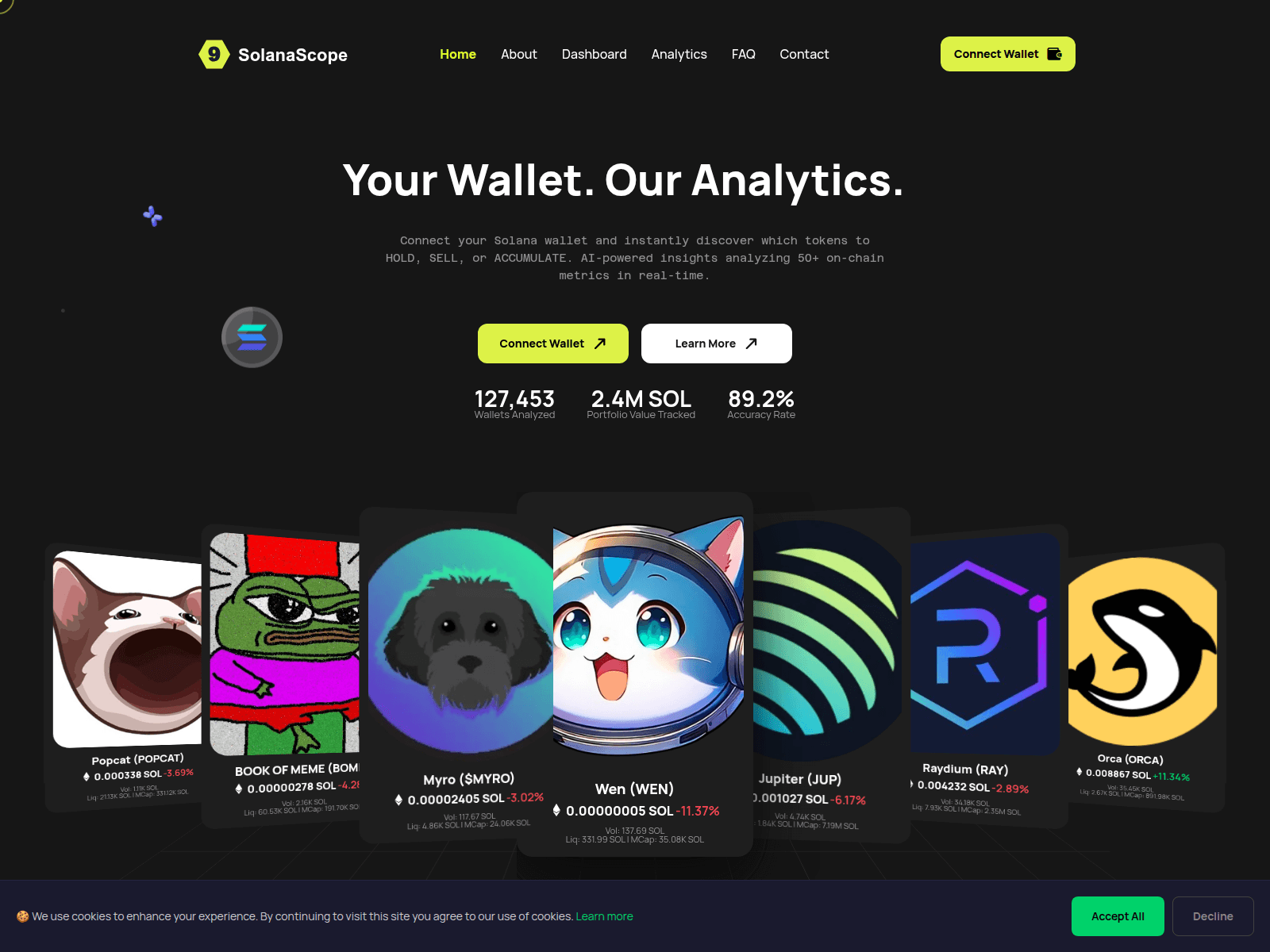 Screenshot of solanascope9.com