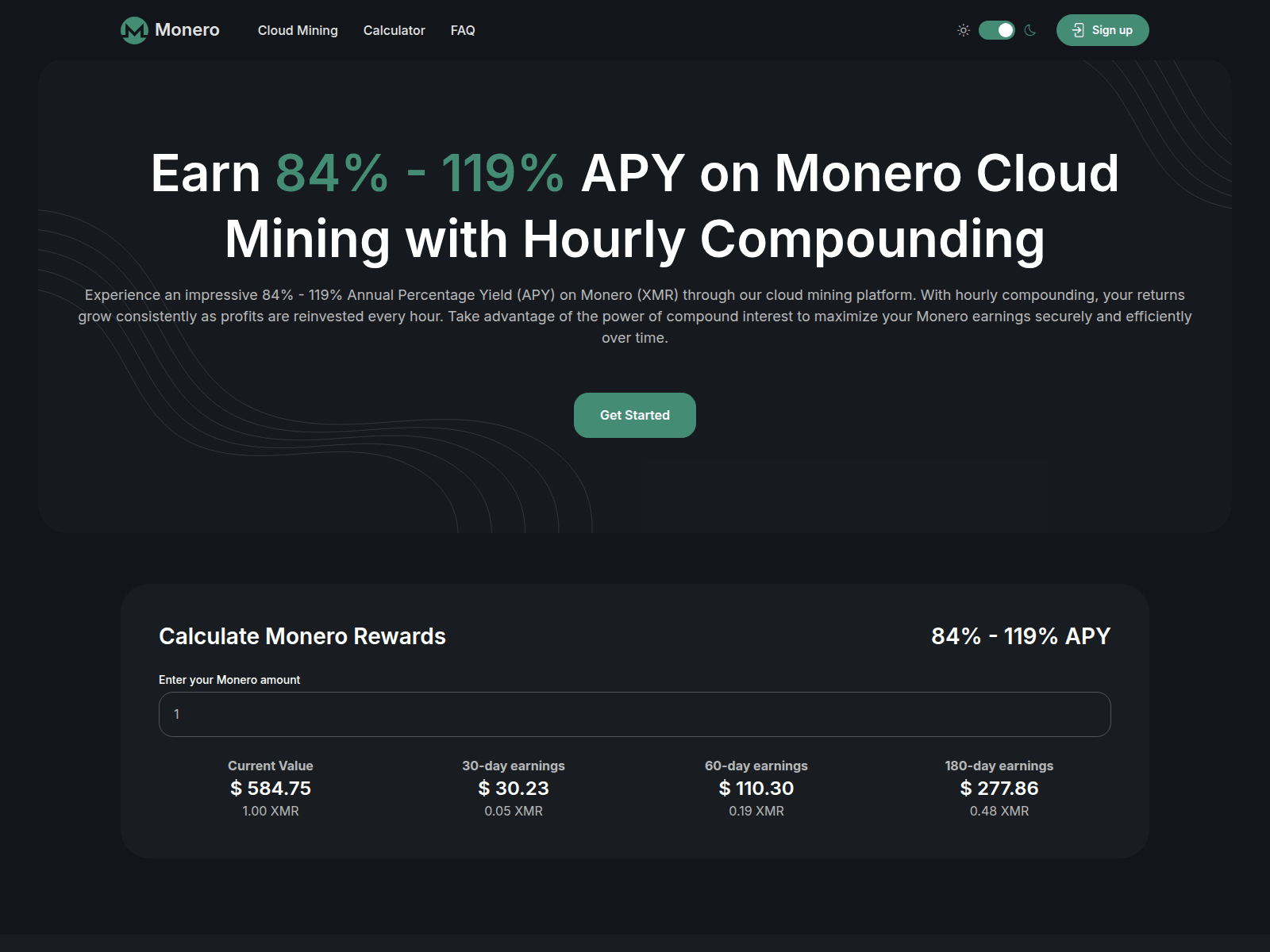 Screenshot of monero-free.cc