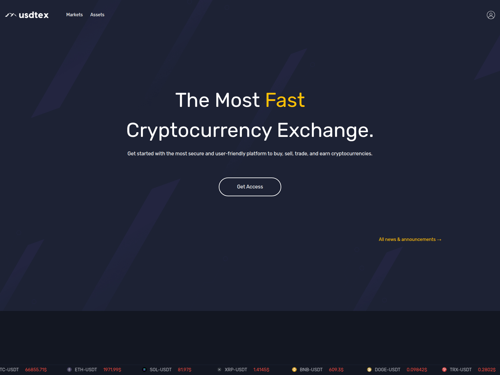 Screenshot of usdtex.network