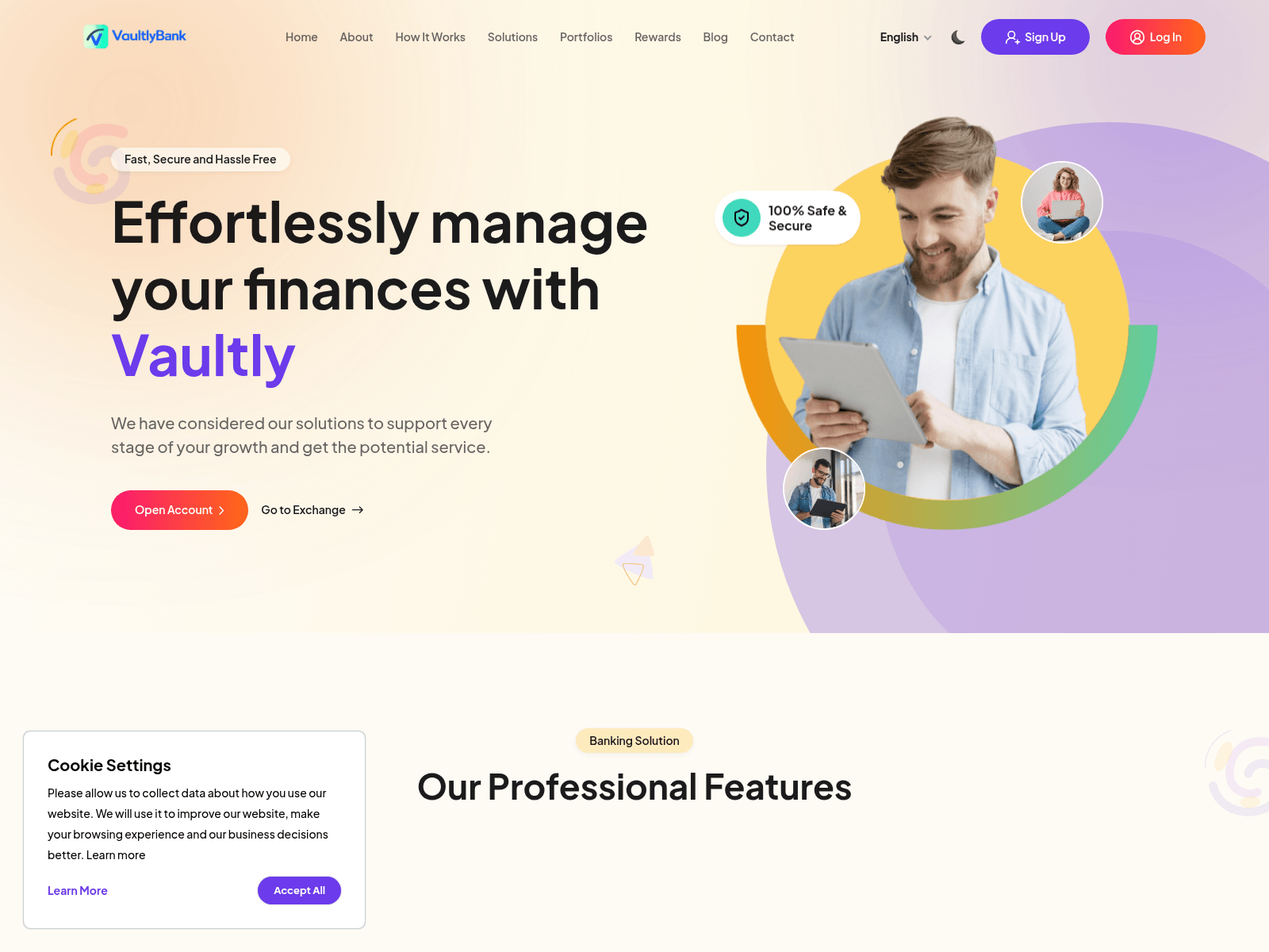 Screenshot of vaultlybank.com