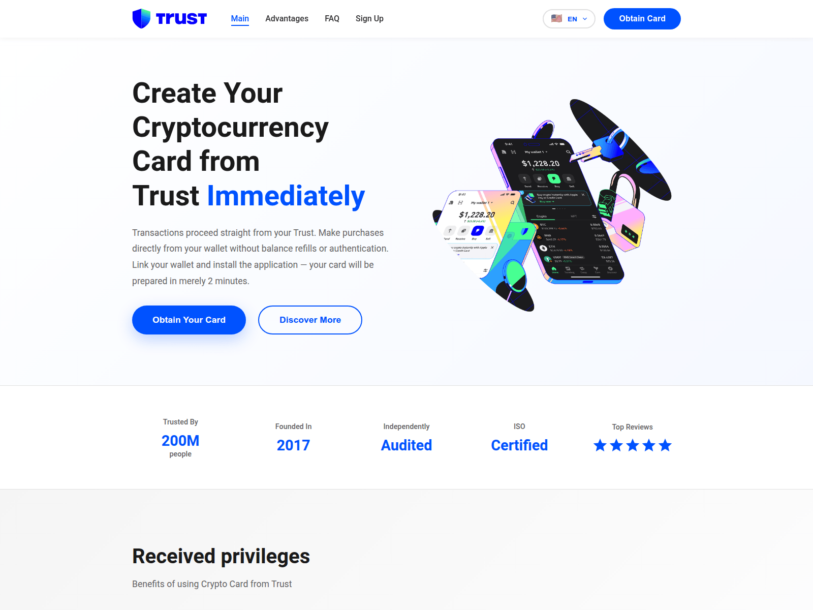 Screenshot of www.trust-card.app