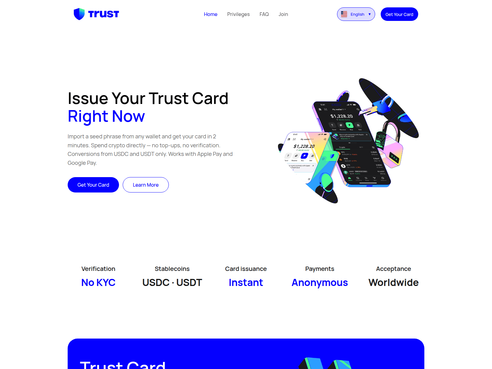 Screenshot of trust-card.at