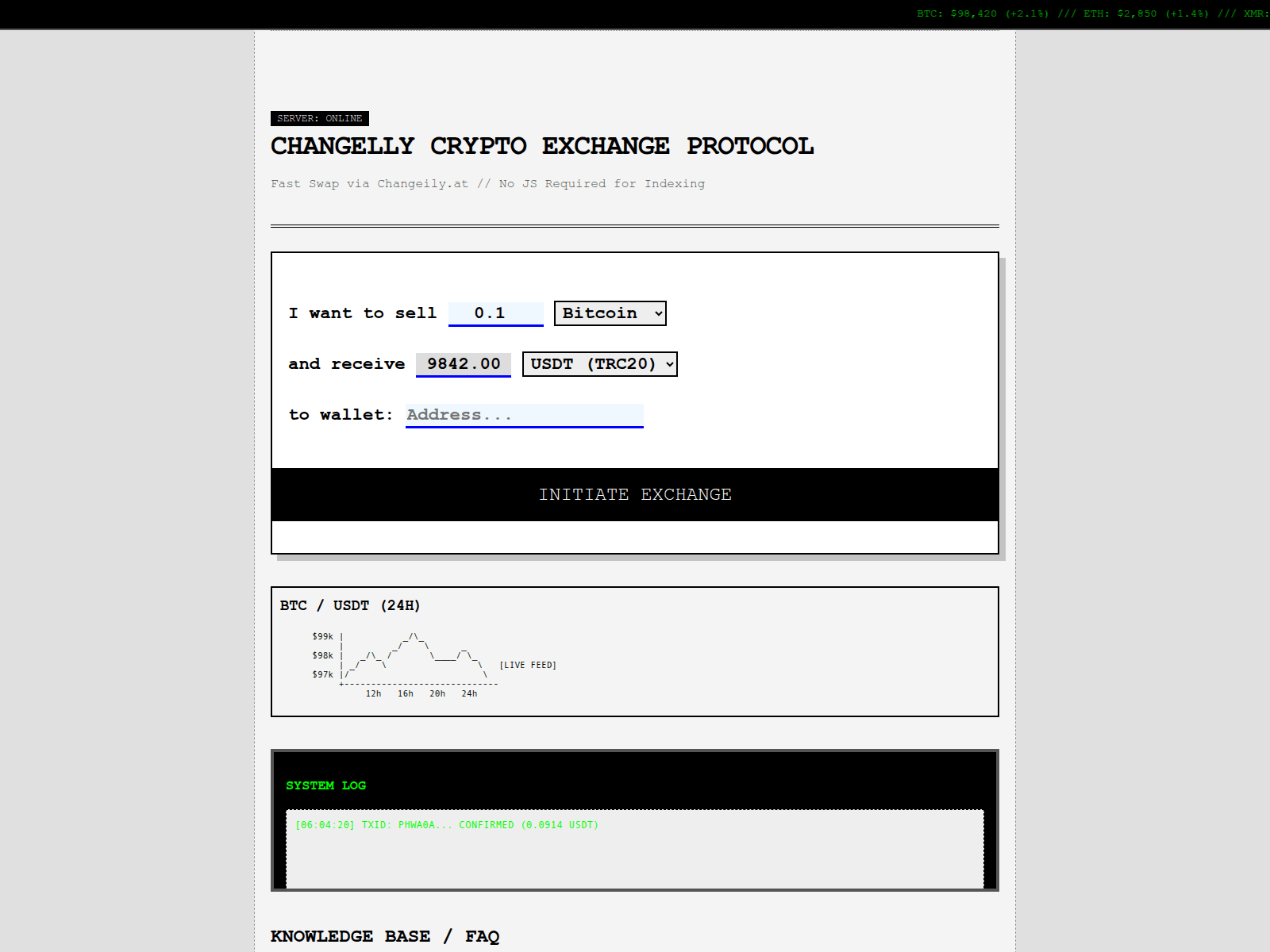 Screenshot of changeily.at