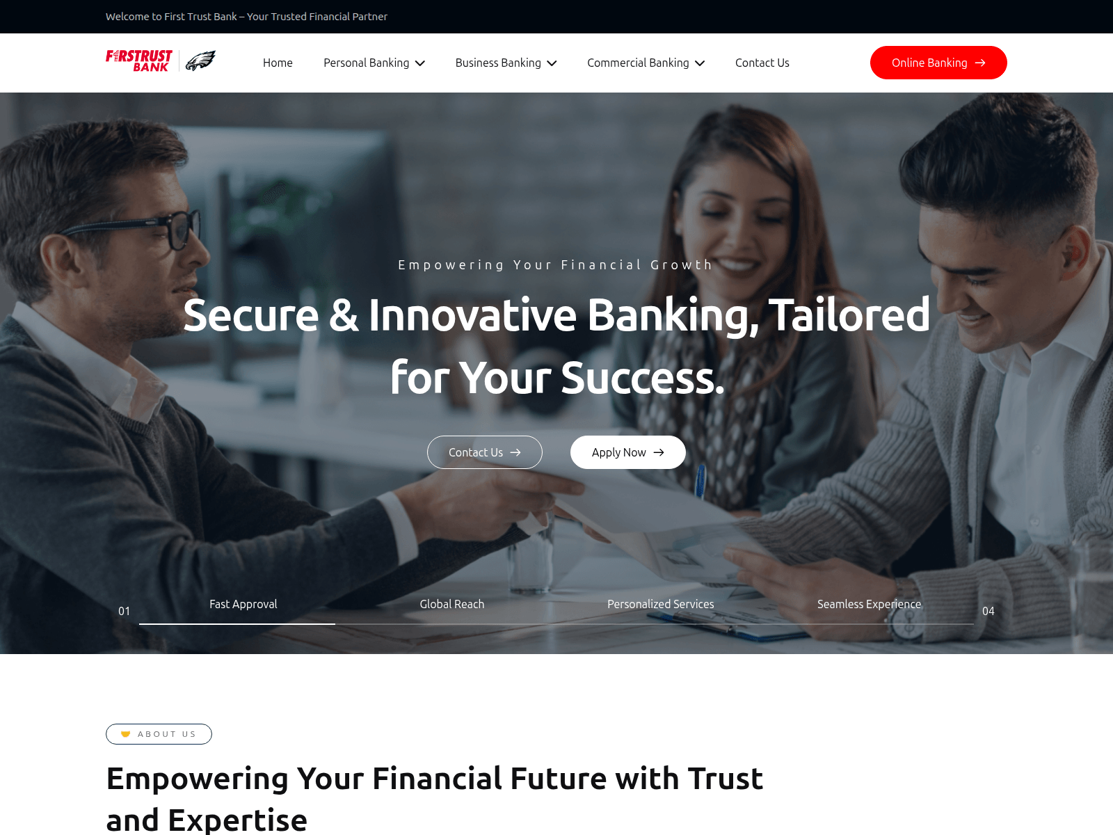 Screenshot of firsttrust.onlineisecure.com