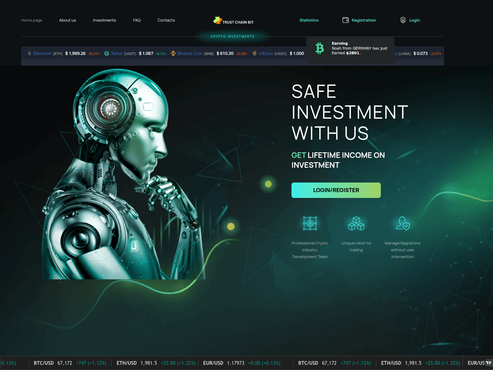 Screenshot of trustchainbit.com