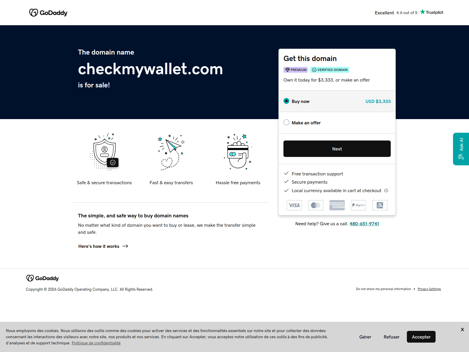 Screenshot of checkmywallet.com