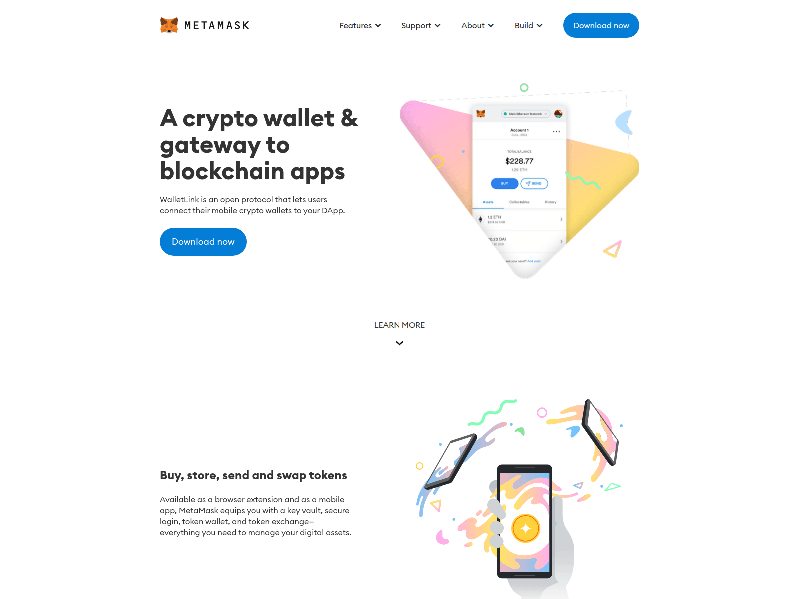 Screenshot of meta-mask-template.webflow.io
