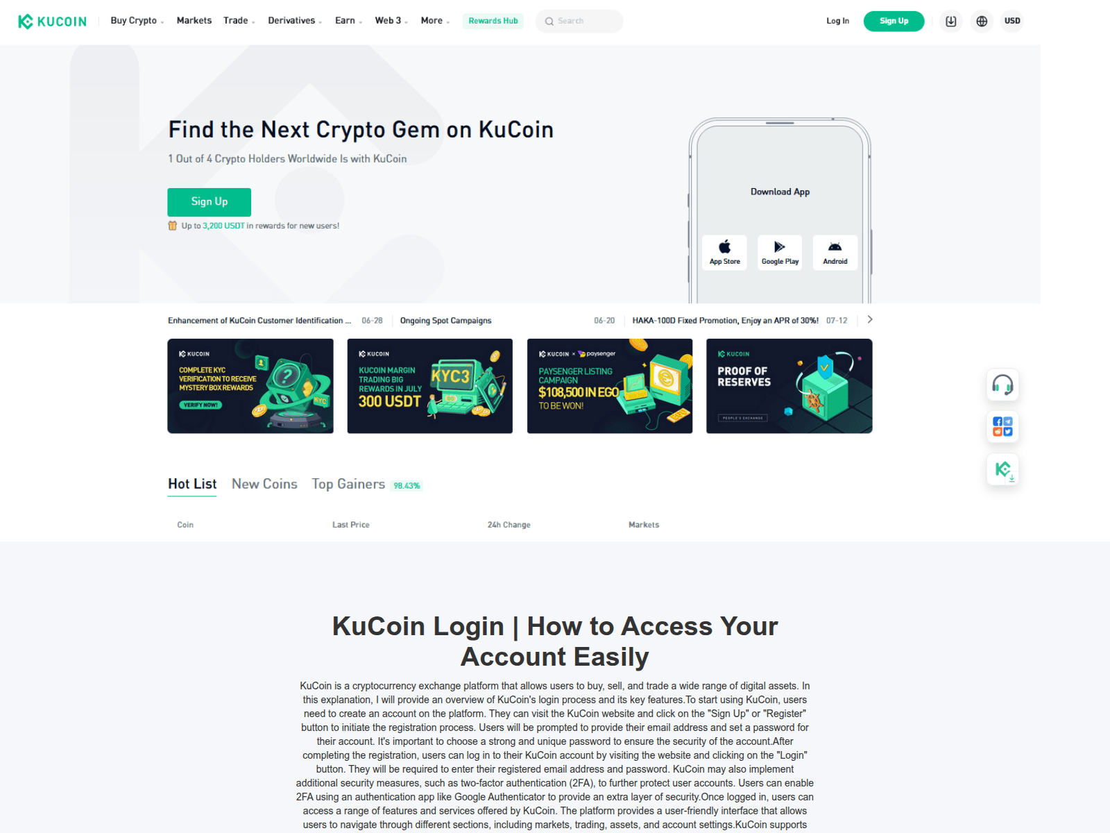 Screenshot of kucoinx-login.webflow.io