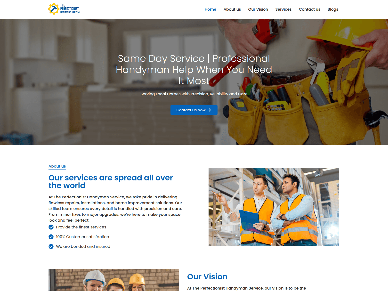 Screenshot of theperfectionisthandymanservice.com