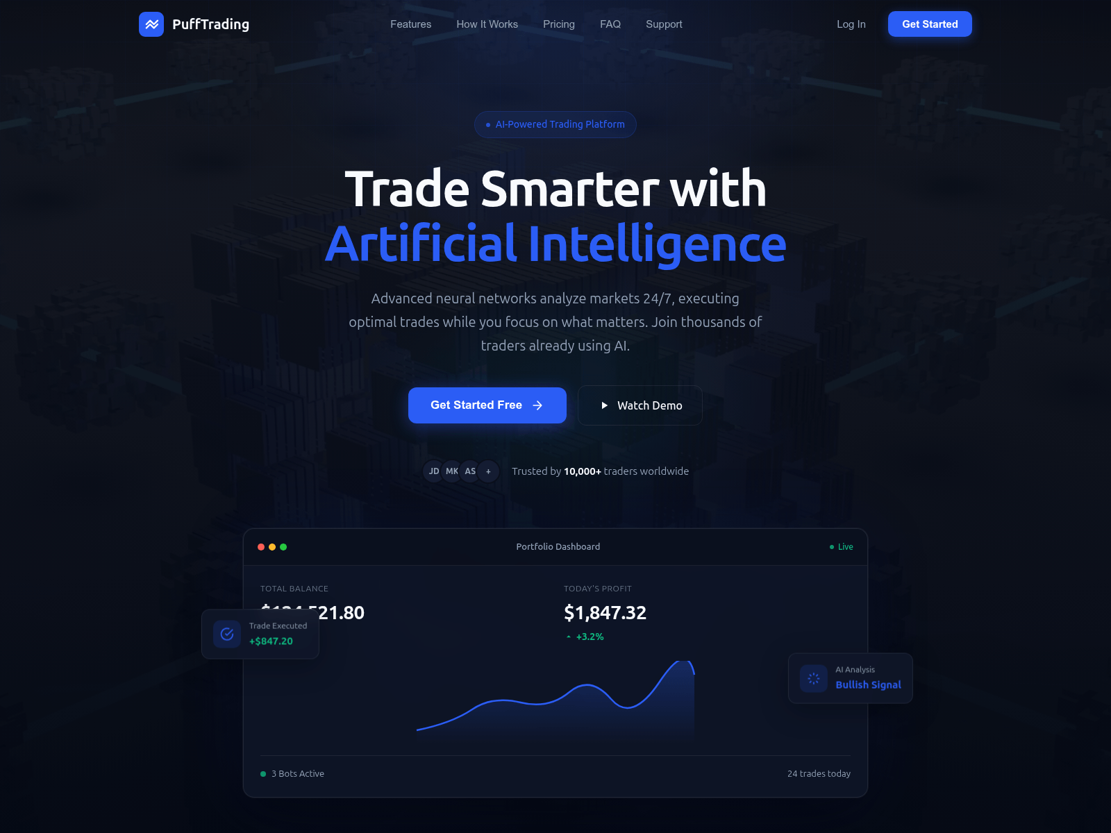 Screenshot of pufftrading.net