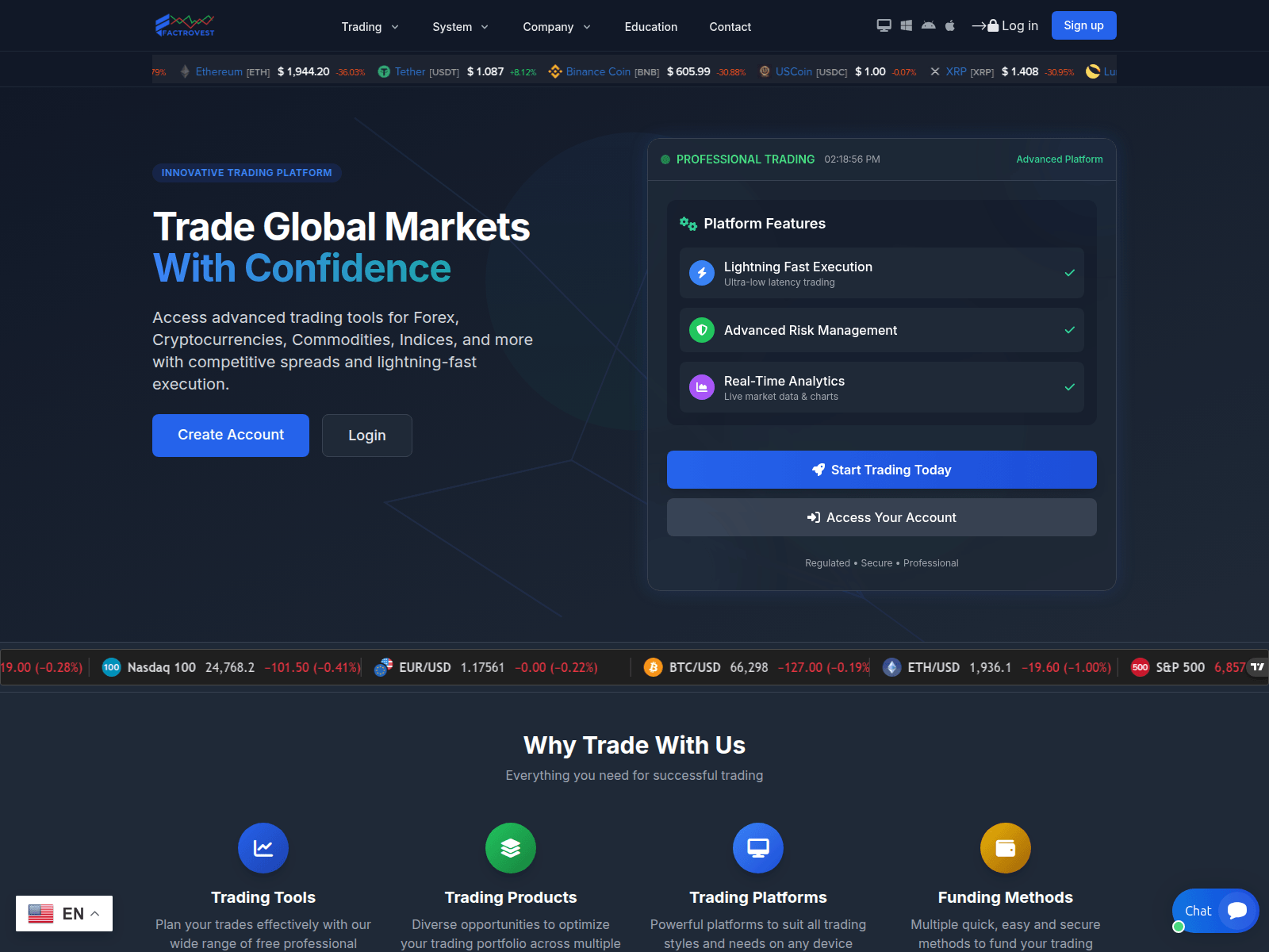 Screenshot of factrovest.com