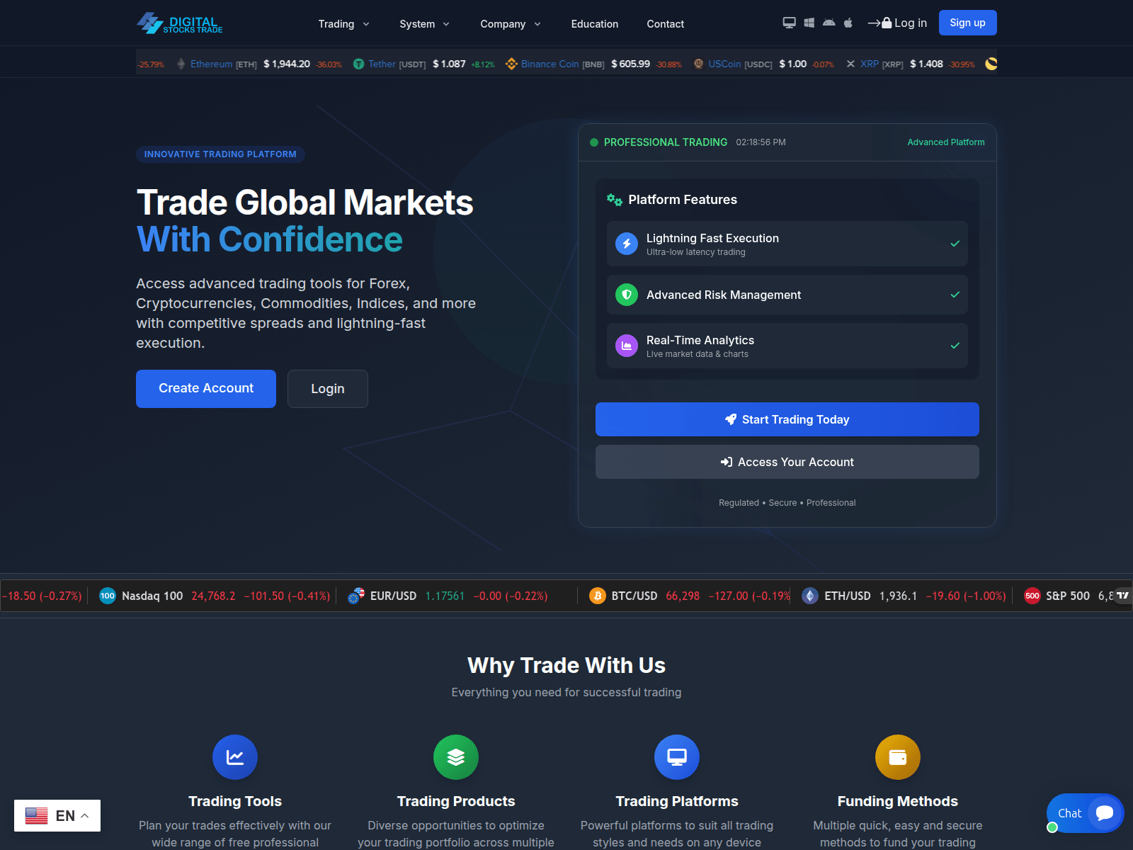 Screenshot of digitalstockstrade.com.valrventure.com