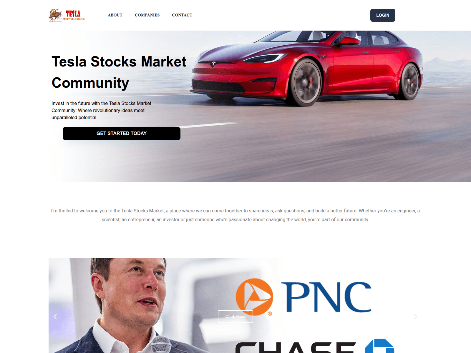 Screenshot of teslaprofitablestocks.com