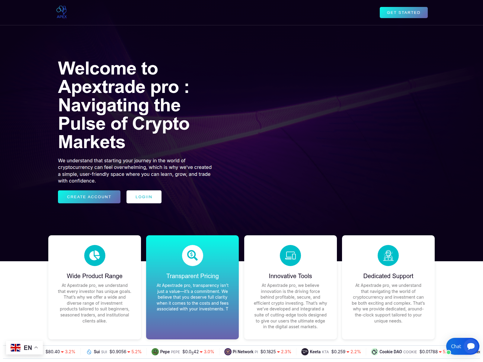 Screenshot of hub.apextradpros.com