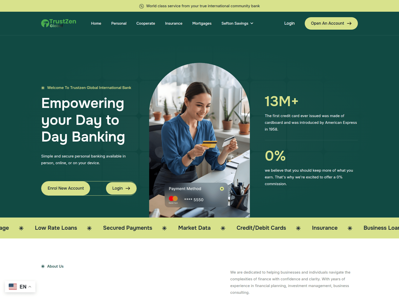 Screenshot of www.trustzenglob.com