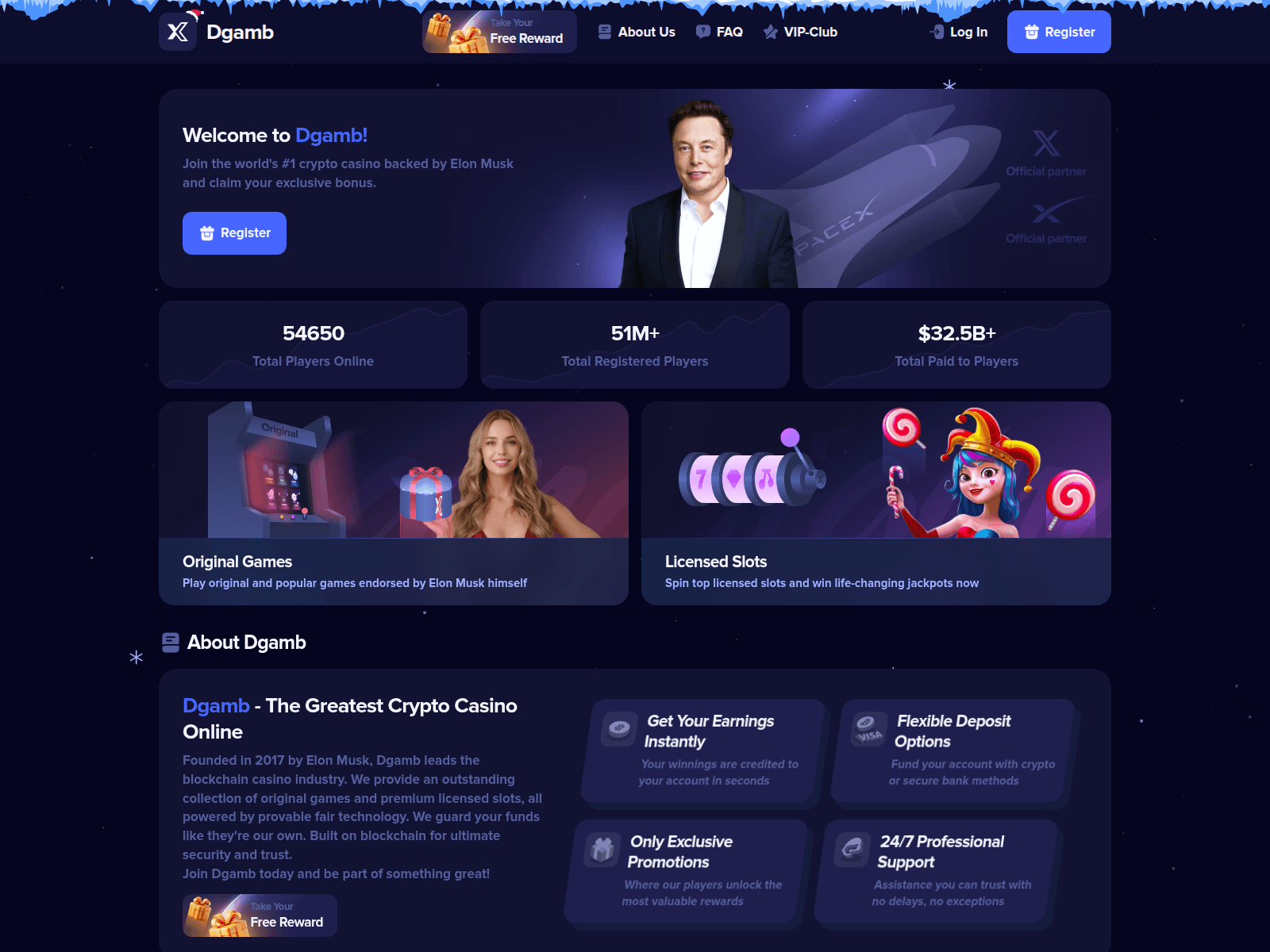 Screenshot of dgamb.cc