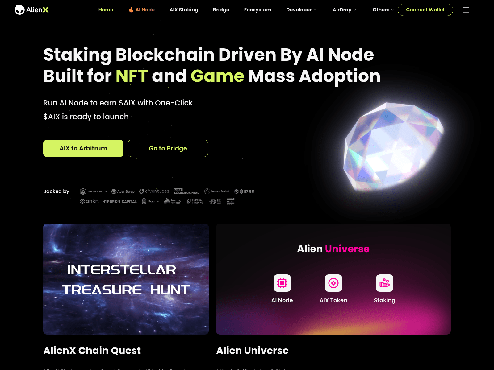 Screenshot of alienxchain.io