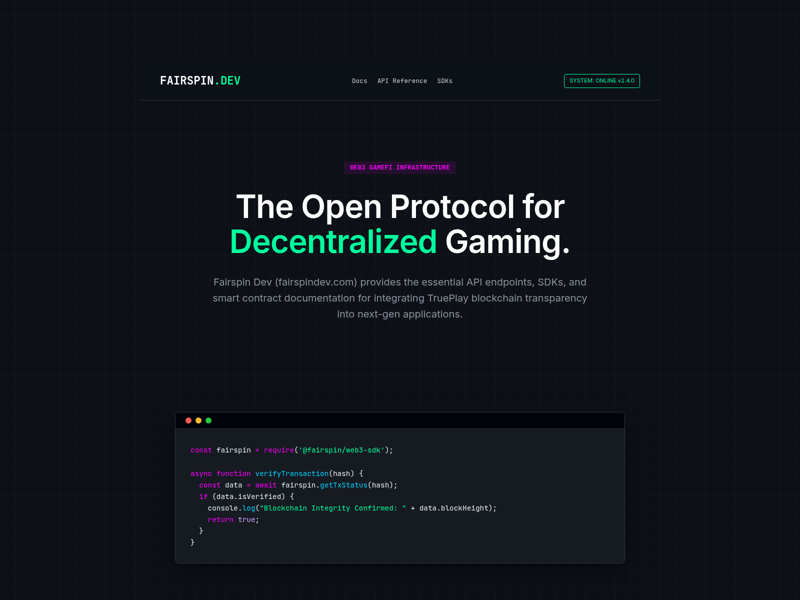 Screenshot of fairspindev.com