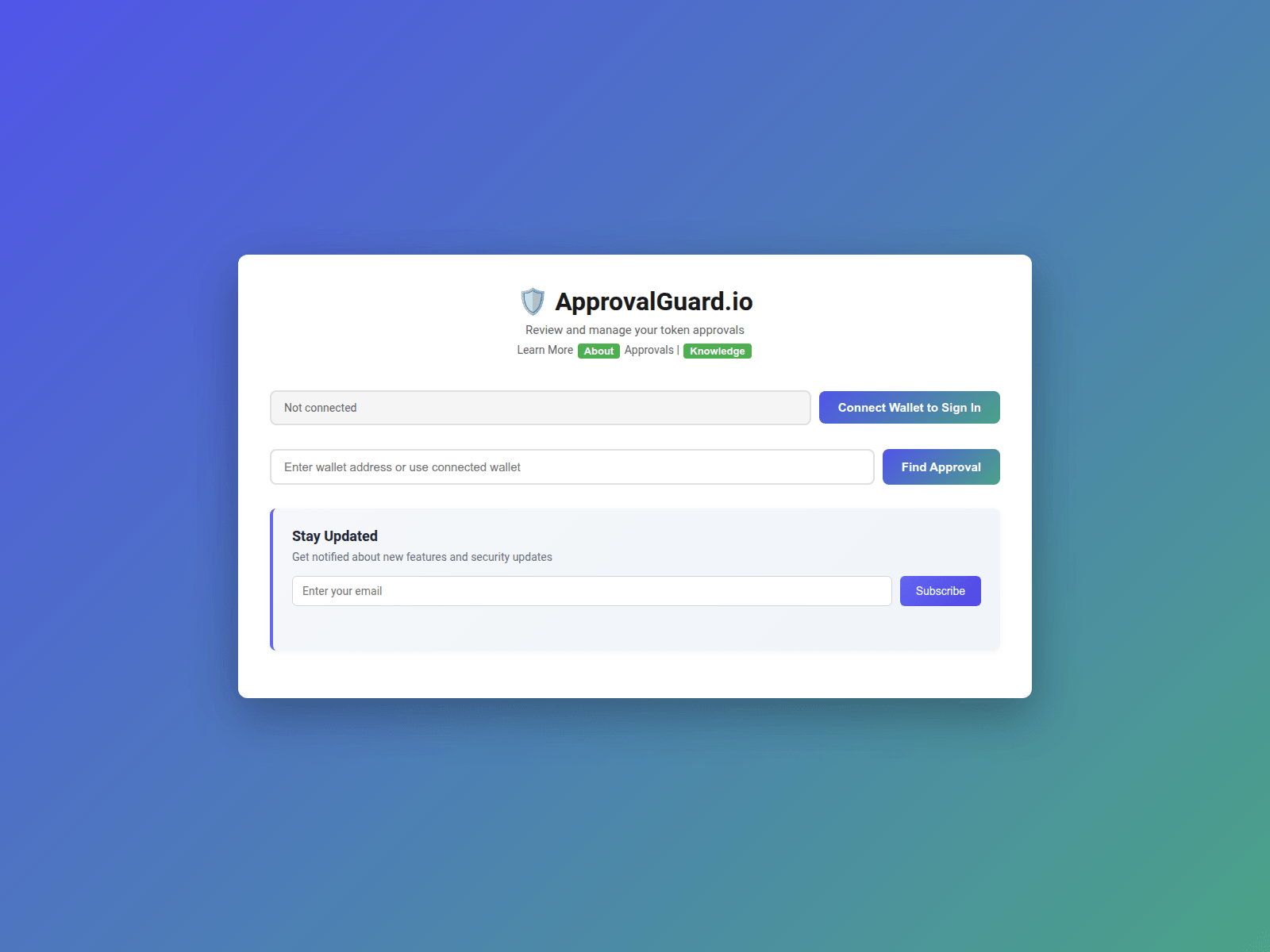Screenshot of approvalguard.io