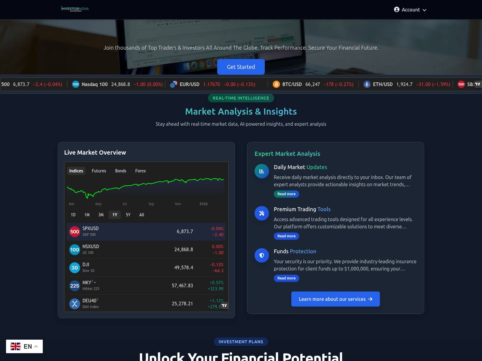 Screenshot of www.investornova.com.everearnpoints.com