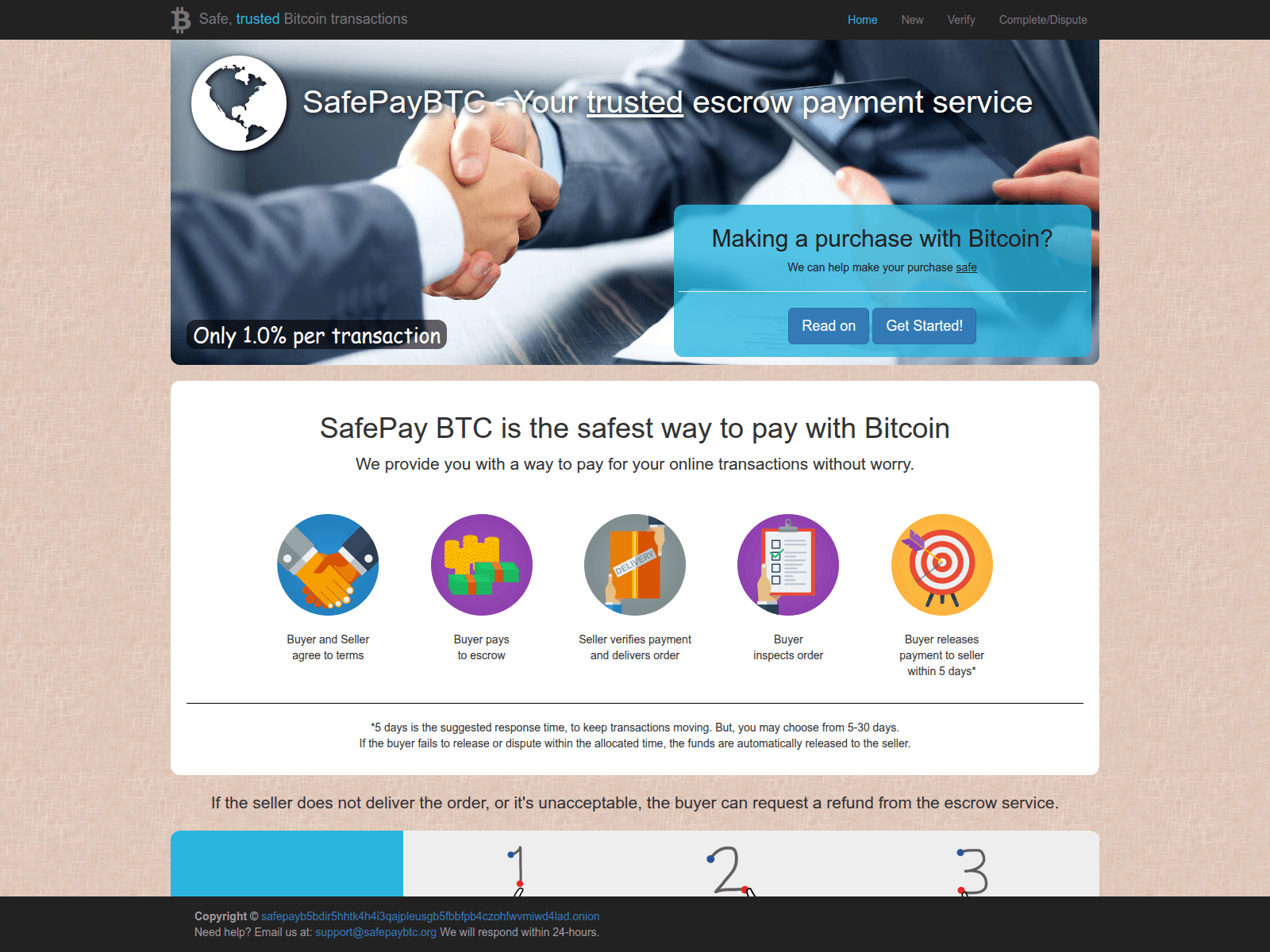 Screenshot of safepaybtc.org