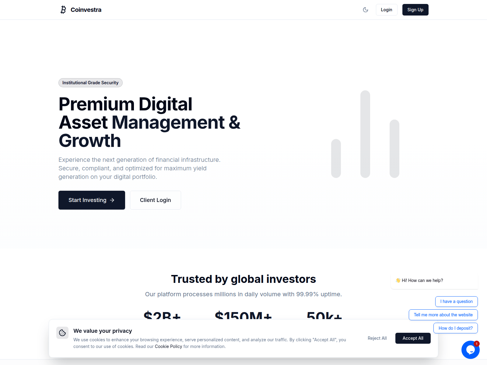 Screenshot of coinvestra.com