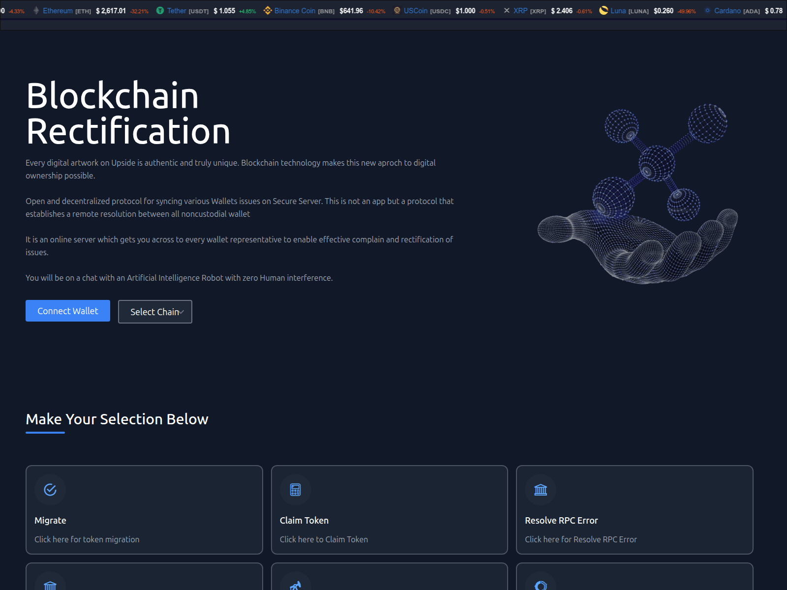 Screenshot of shortsynchain.com