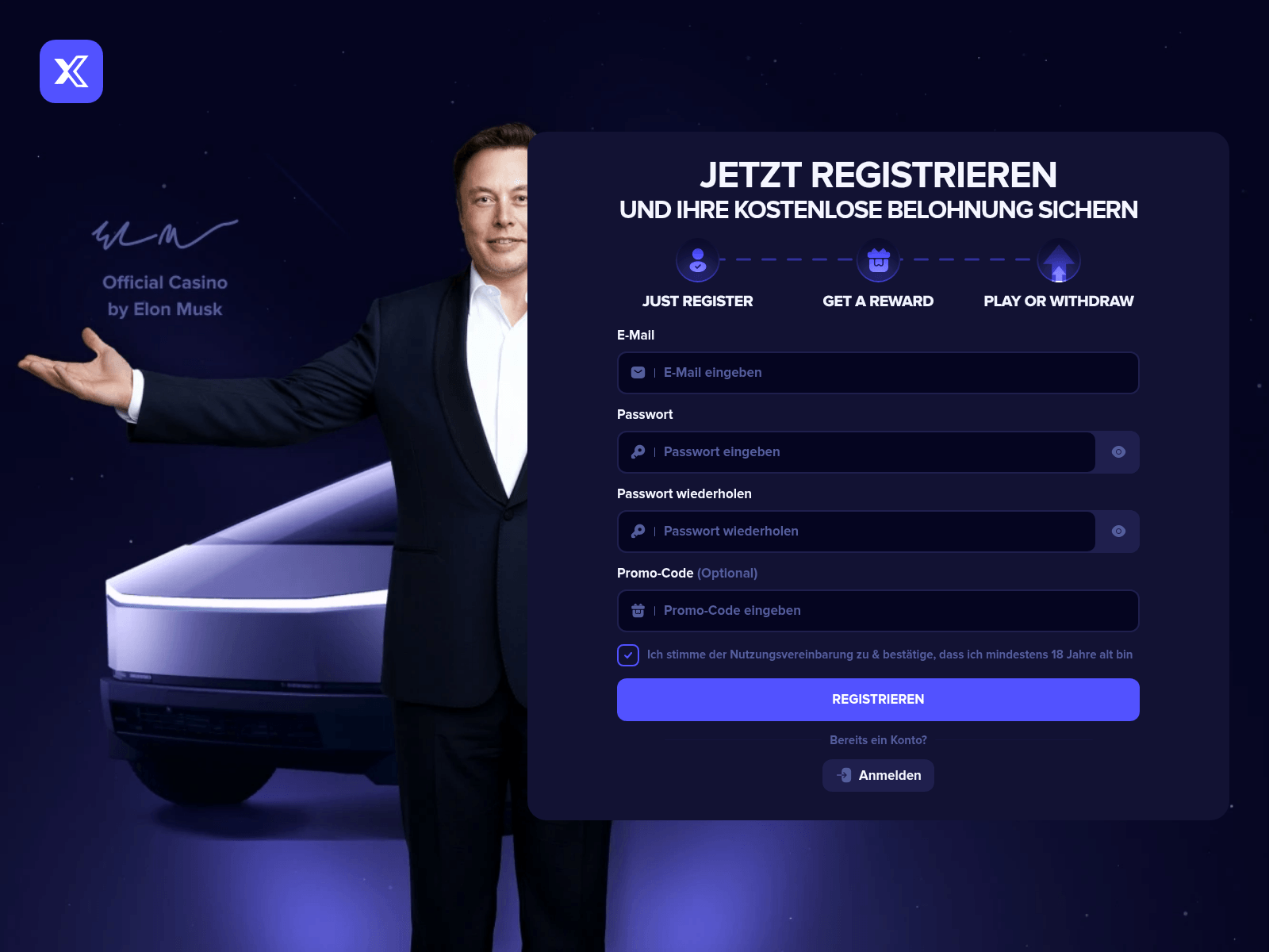 Screenshot of muskcasino.us