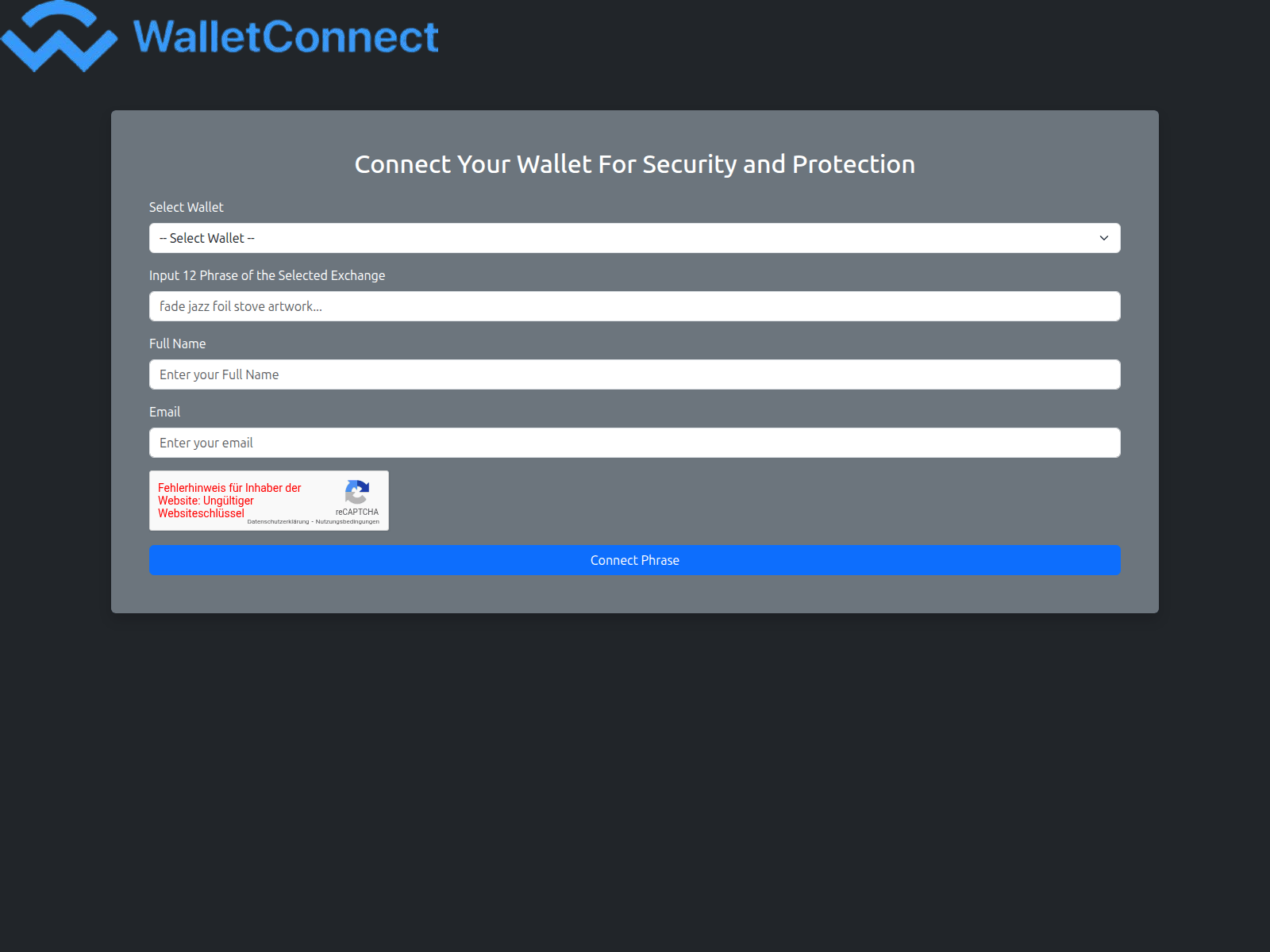 Screenshot of connectwallets.online