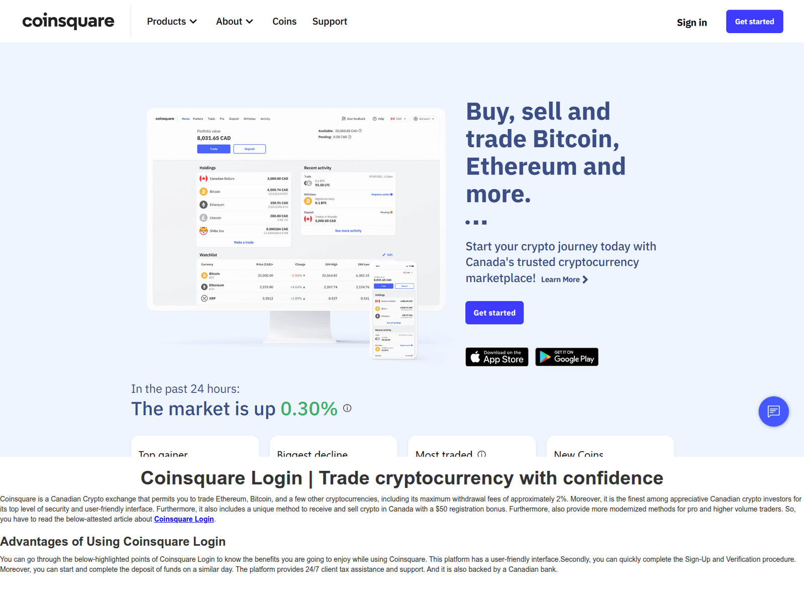 Screenshot of coinscuare-logi.webflow.io
