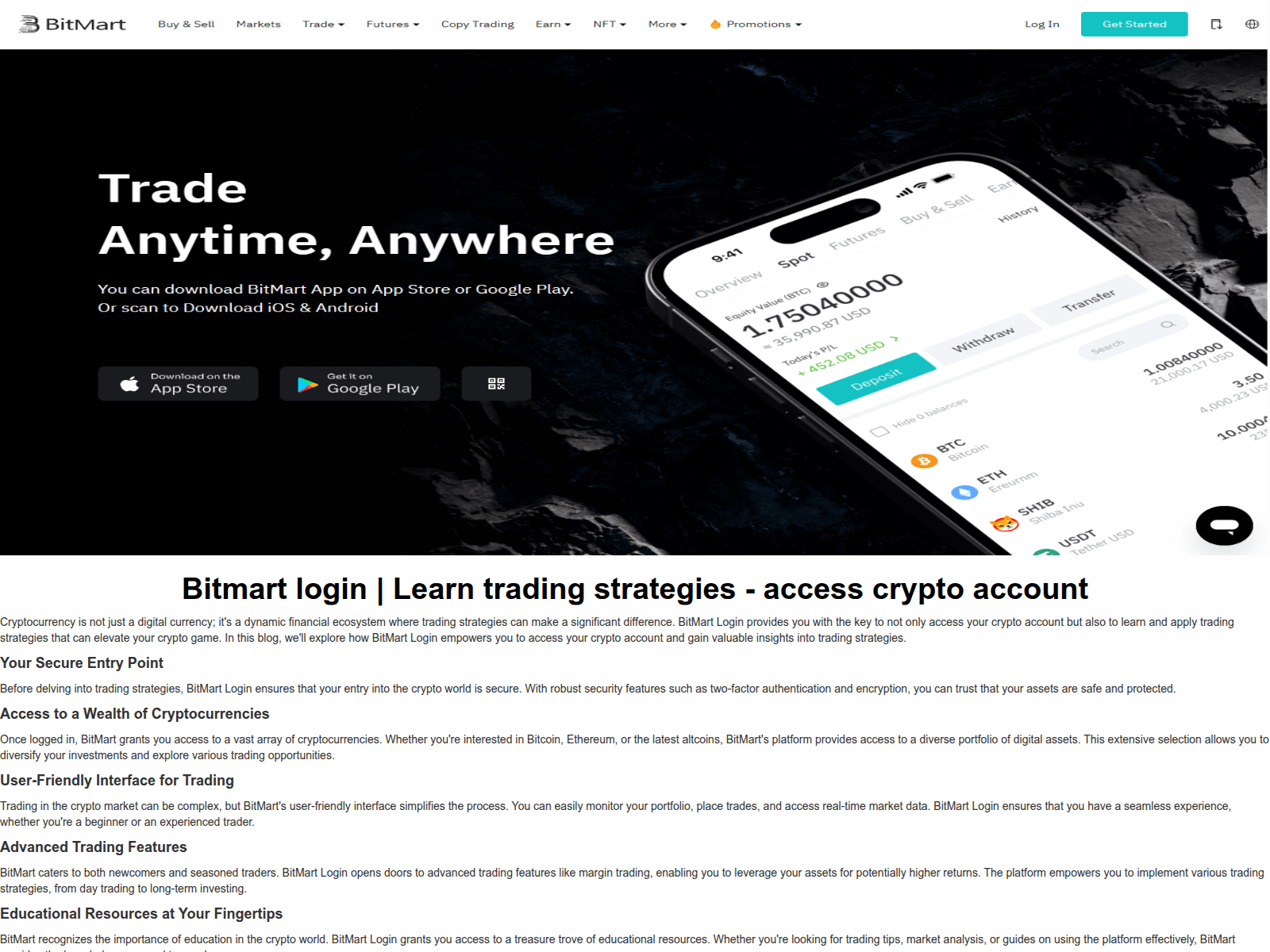Screenshot of bitmartxlogink.webflow.io