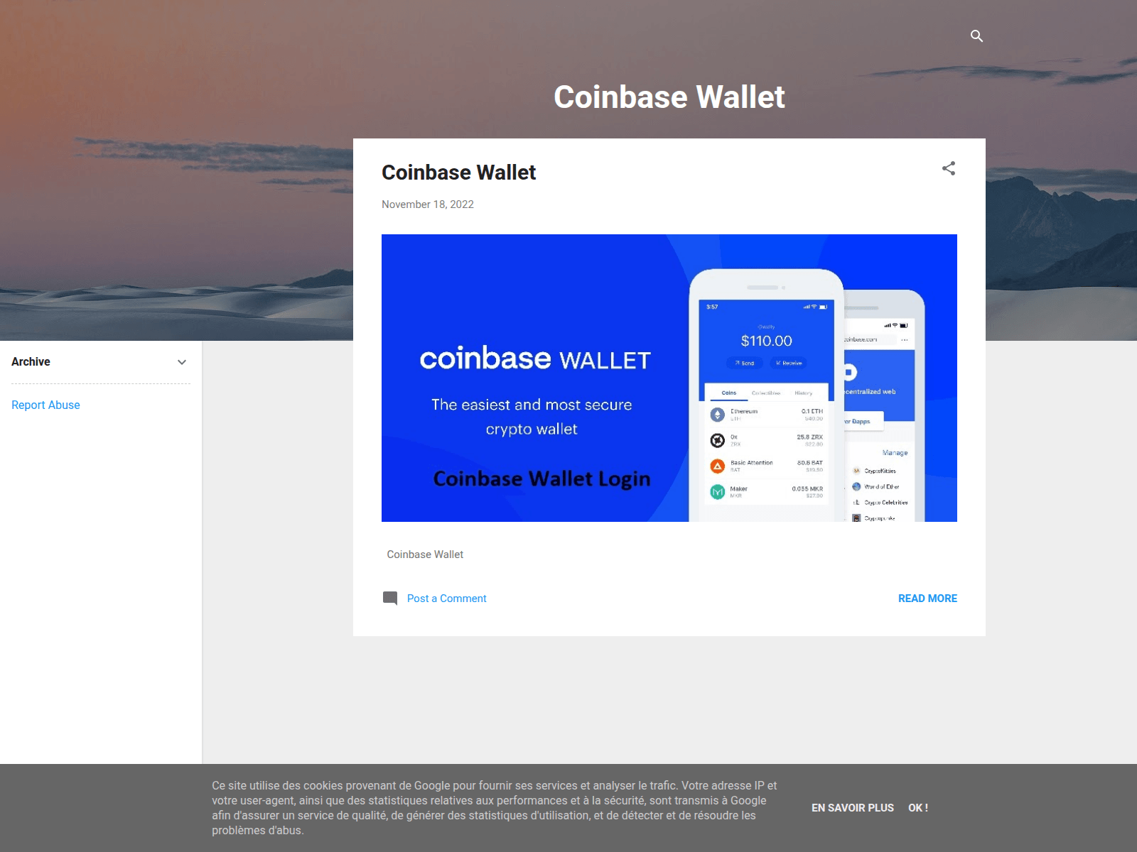 Screenshot of coinbase-wallets.blogspot.com
