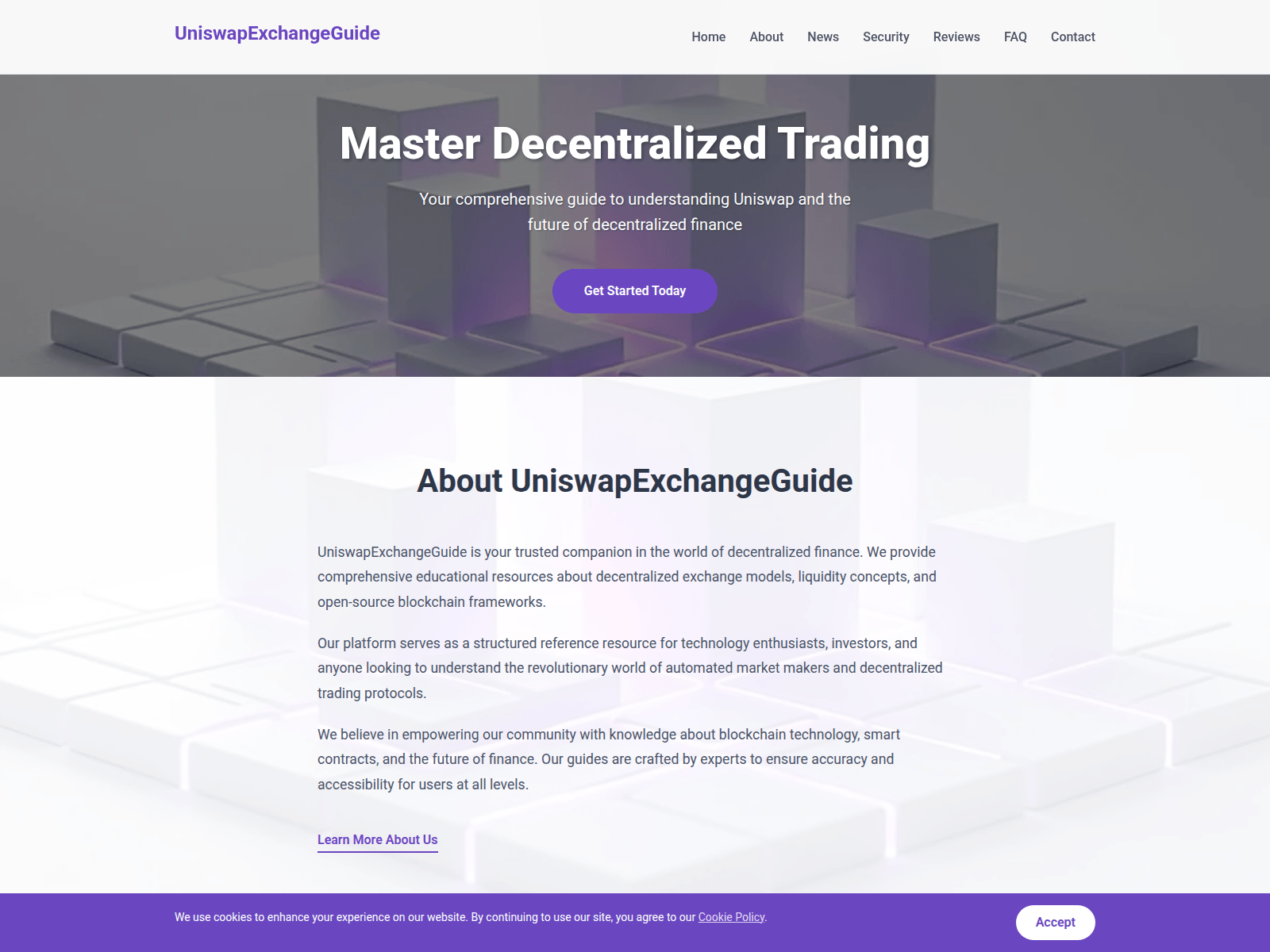 Screenshot of uniswapexchangeguide.com
