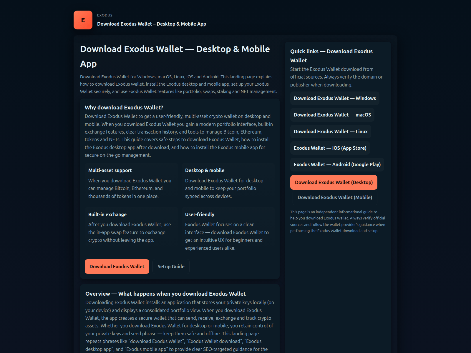 Screenshot of app-exxods-wallt.pages.dev