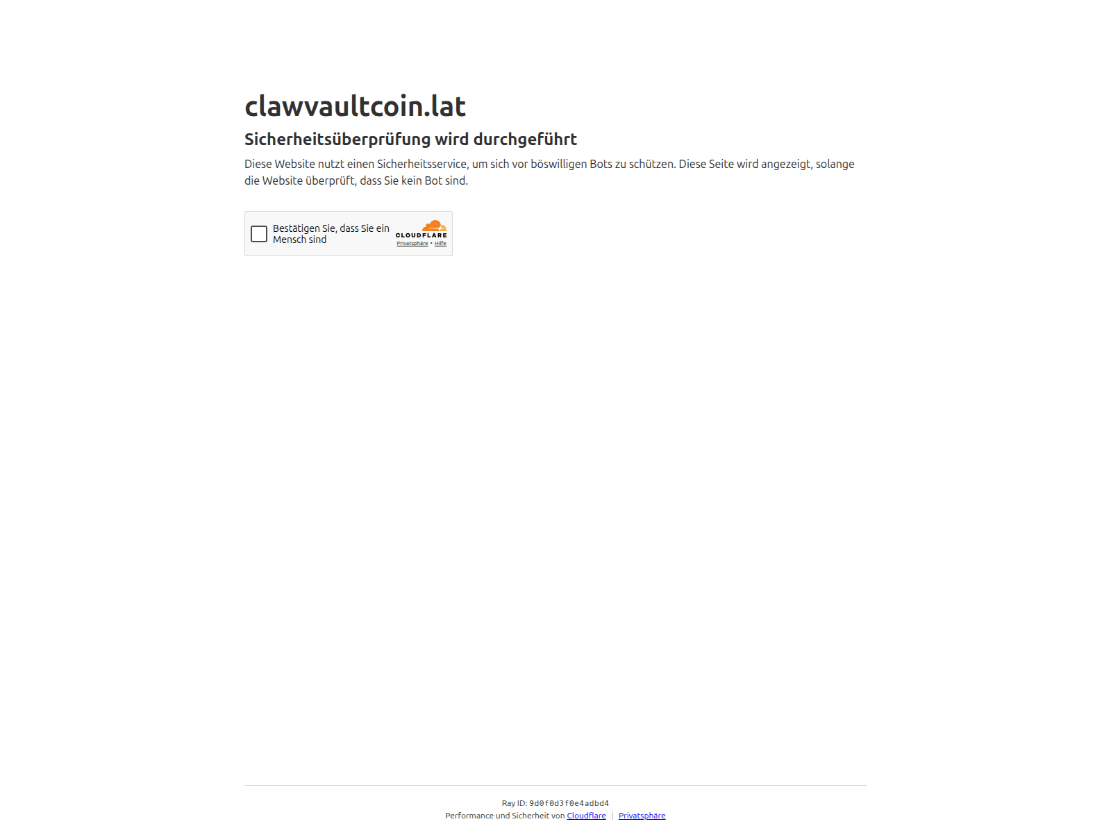 Screenshot of clawvaultcoin.lat