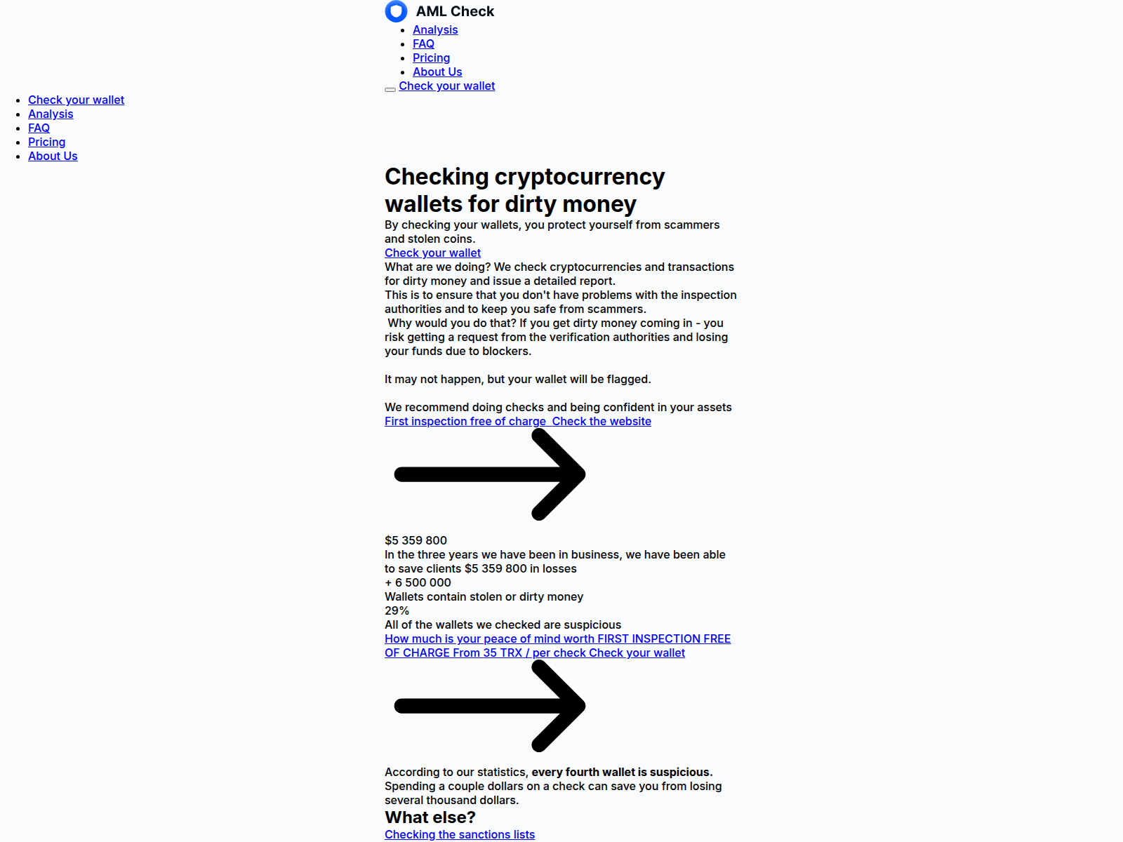 Screenshot of amlwaletscan.com